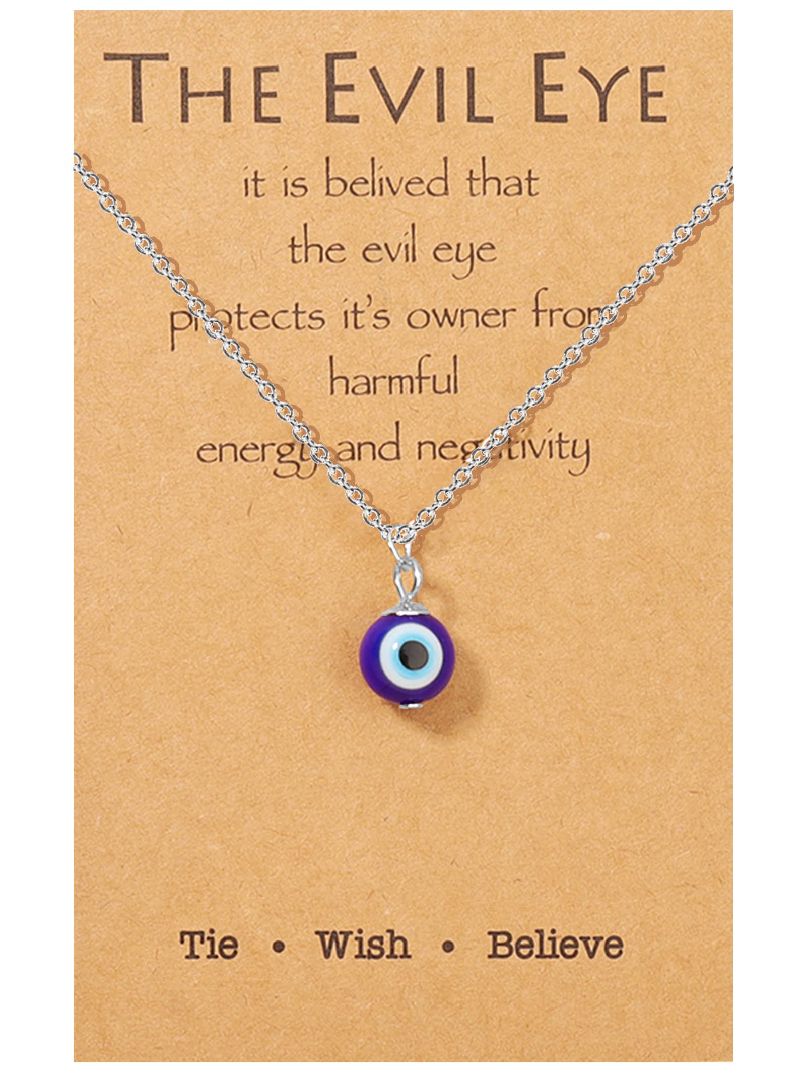 Long tiantian Evil Eye Necklace for Women Men Protection Necklace Leather Rope Glass Evil Eye Pendant Neckace Inspirational Jewe