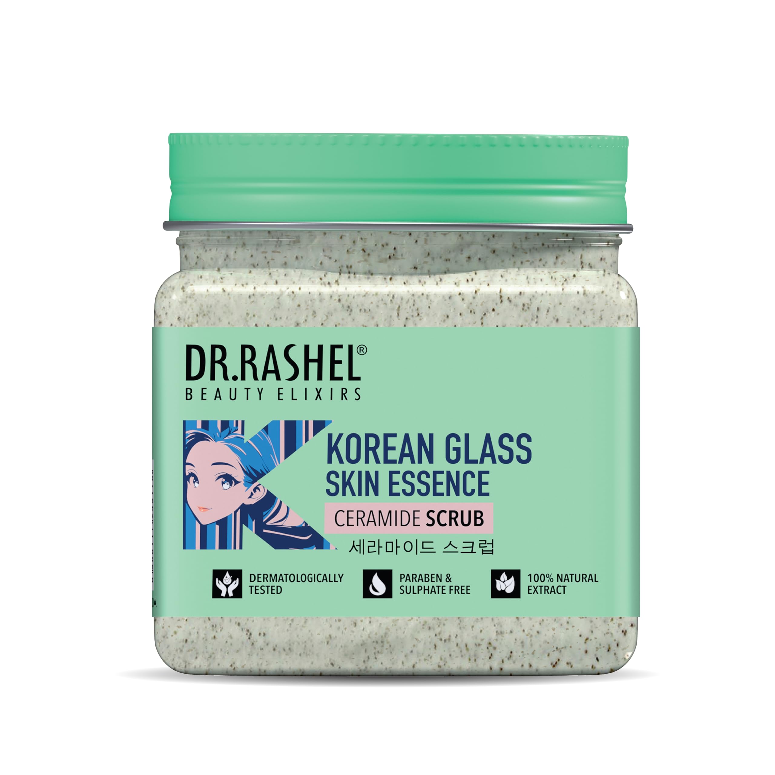 Dr.Rashel Korean Face & Body Scrub | With Rice Water & Ceramide |For Glass Skin| Deep Cleansing | Exfoliation | Skin Brightening