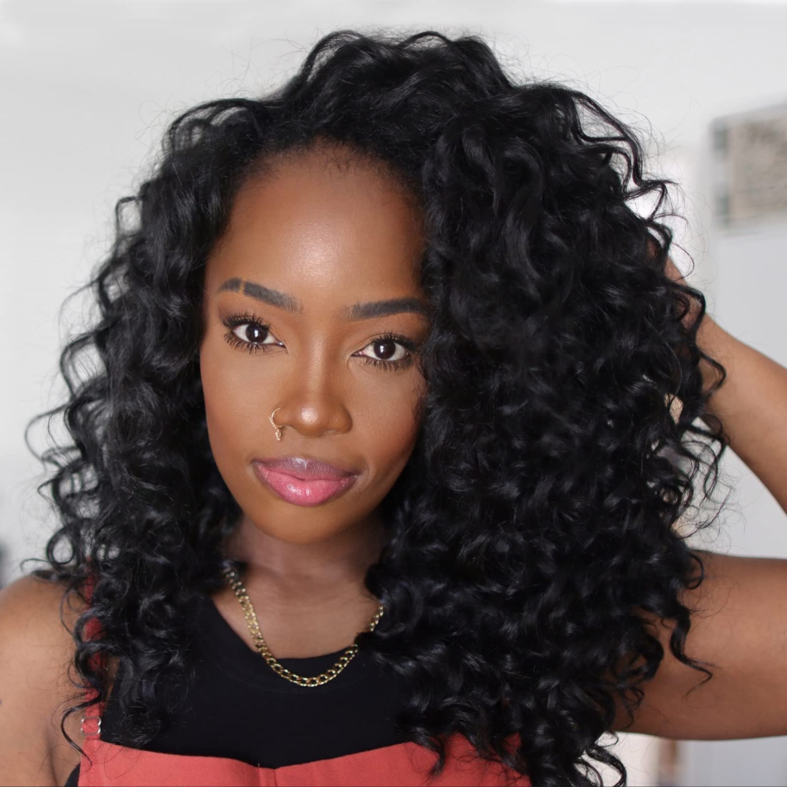 Toyotress Beach Curl Crochet Hair - 12 Inch 8 Packs Natural Black Ocean Wave Crochet Hair, Short Curly Water Wave Deep Twist Syn