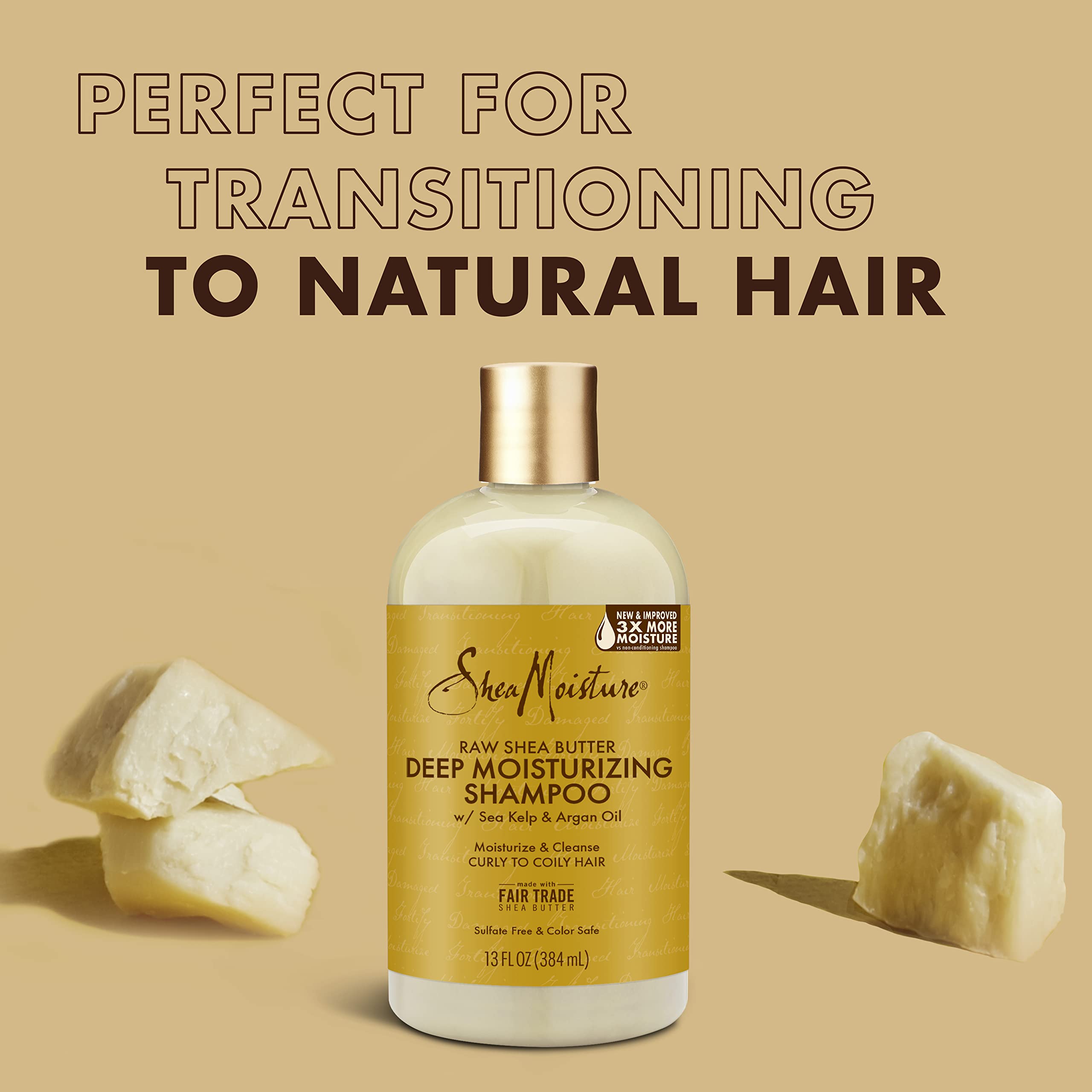 Shea Moisture Raw Shea Butter Shampoo and Conditioner Set, Deep Moisturizing with Sea Kelp & Argan Oil, Sulfate Free & Silicone
