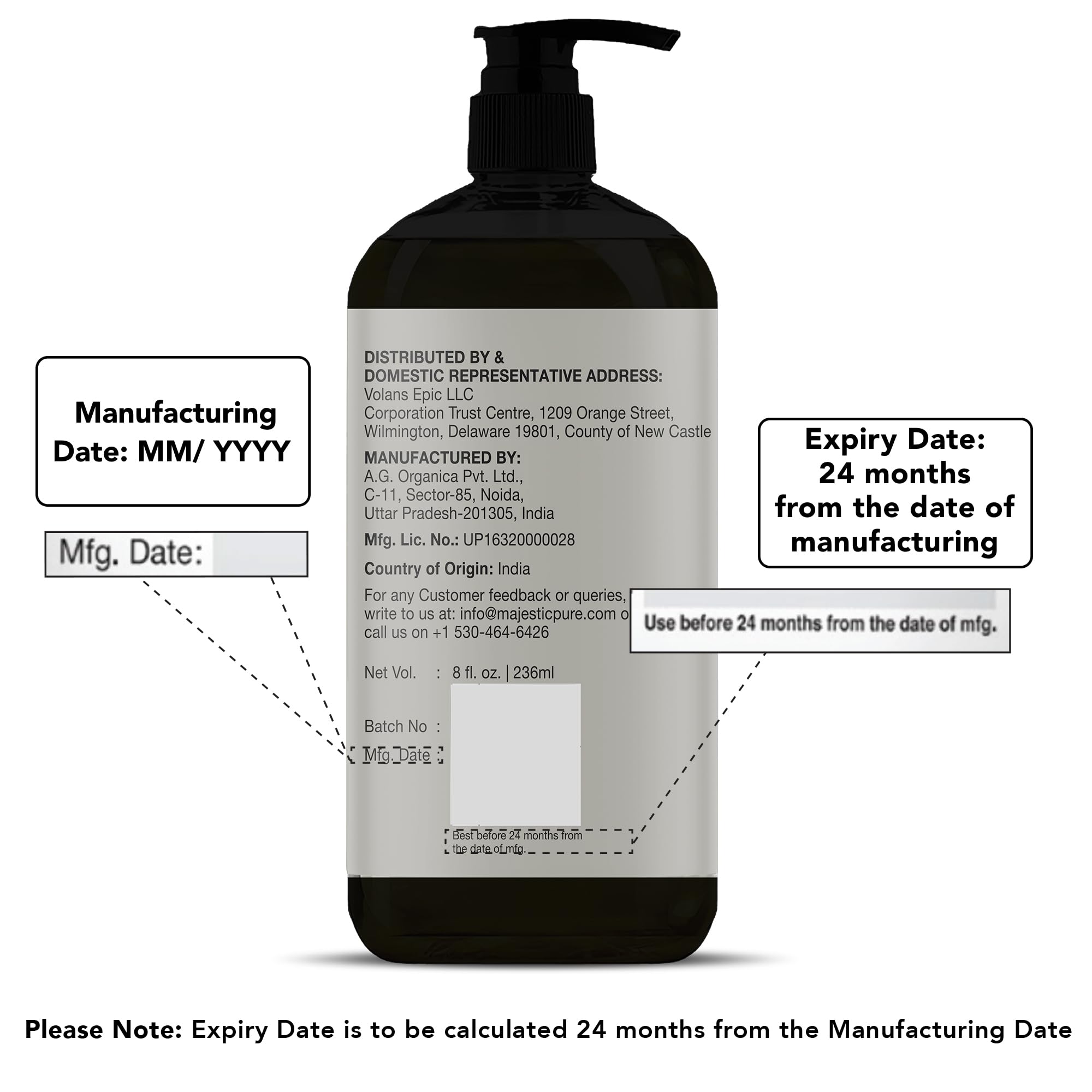 MAJESTIc PURE Avocado Oil - 100% Pure and Natural, cold-Pressed, for Skin care, Massage, Hair care, and carrier Oil to Dilute Es