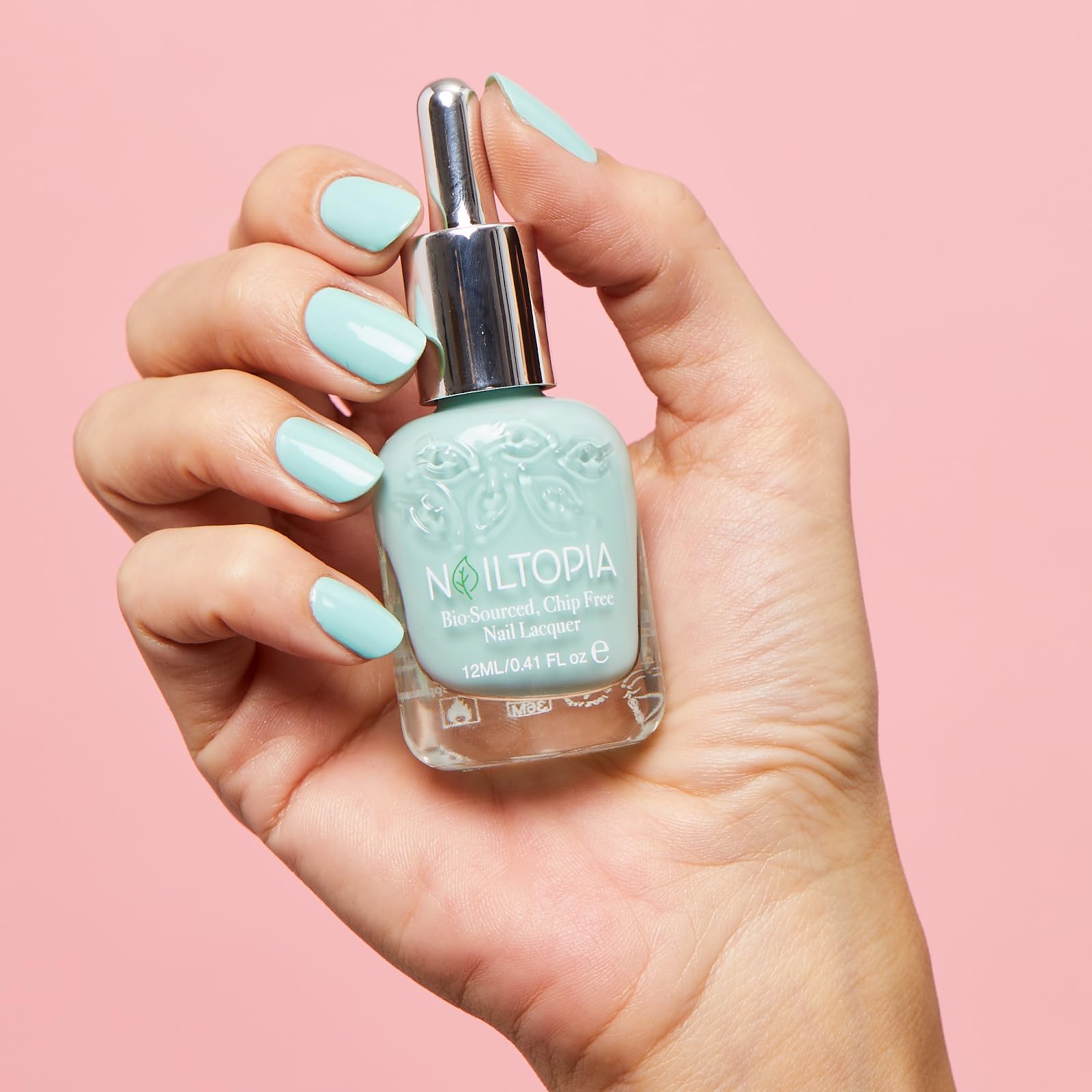 Nailtopia - Plant-Based Chip Free Nail Lacquer - Non Toxic, Bio-Sourced, Long-Lasting, Strengthening Polish - Hula Girl (Sky Blu