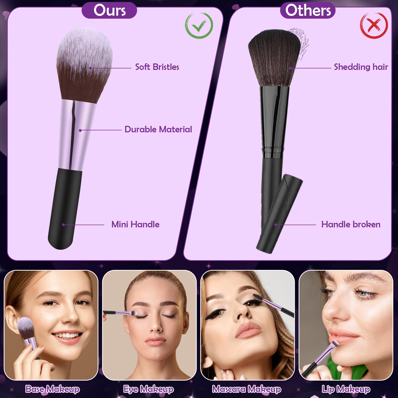 14 Pcs Travel Makeup Brush Set Portable Mini Makeup Brushes Make Up Brush With Case,5 Pcs Makeup Sponge Mother'S Day Gift For Fo
