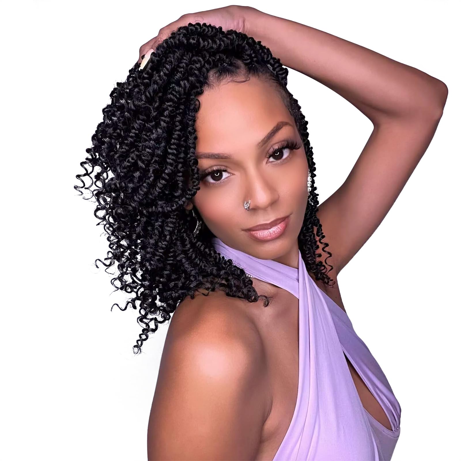 Passion Twist Crochet Hair,Passion Twist Hair 12 Inch,8 Packs Pre-twist Passion Twist Hair,Short Passion Twist Crochet Braids,Pr