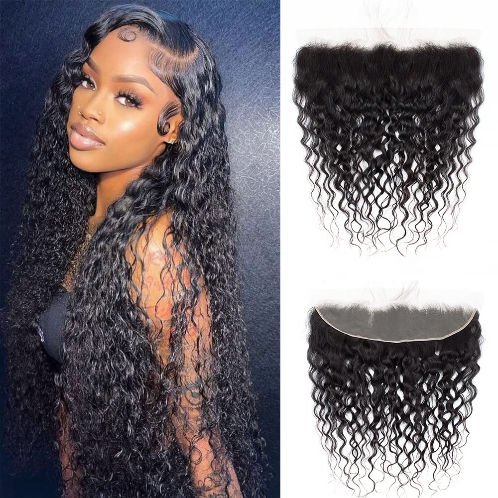 Water Wave Lace Frontal 13X4 Ear To Ear Lace Frontal Closure 16Inch 100% Unprocessed Brazilian Virgin Human Hair Swiss Lace Fron