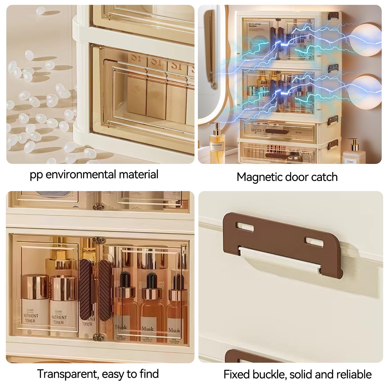 Desktop cosmetics, beauty tools storage box,Stackable Storage Bins, With drawer and compartment combination, Underwear socks and