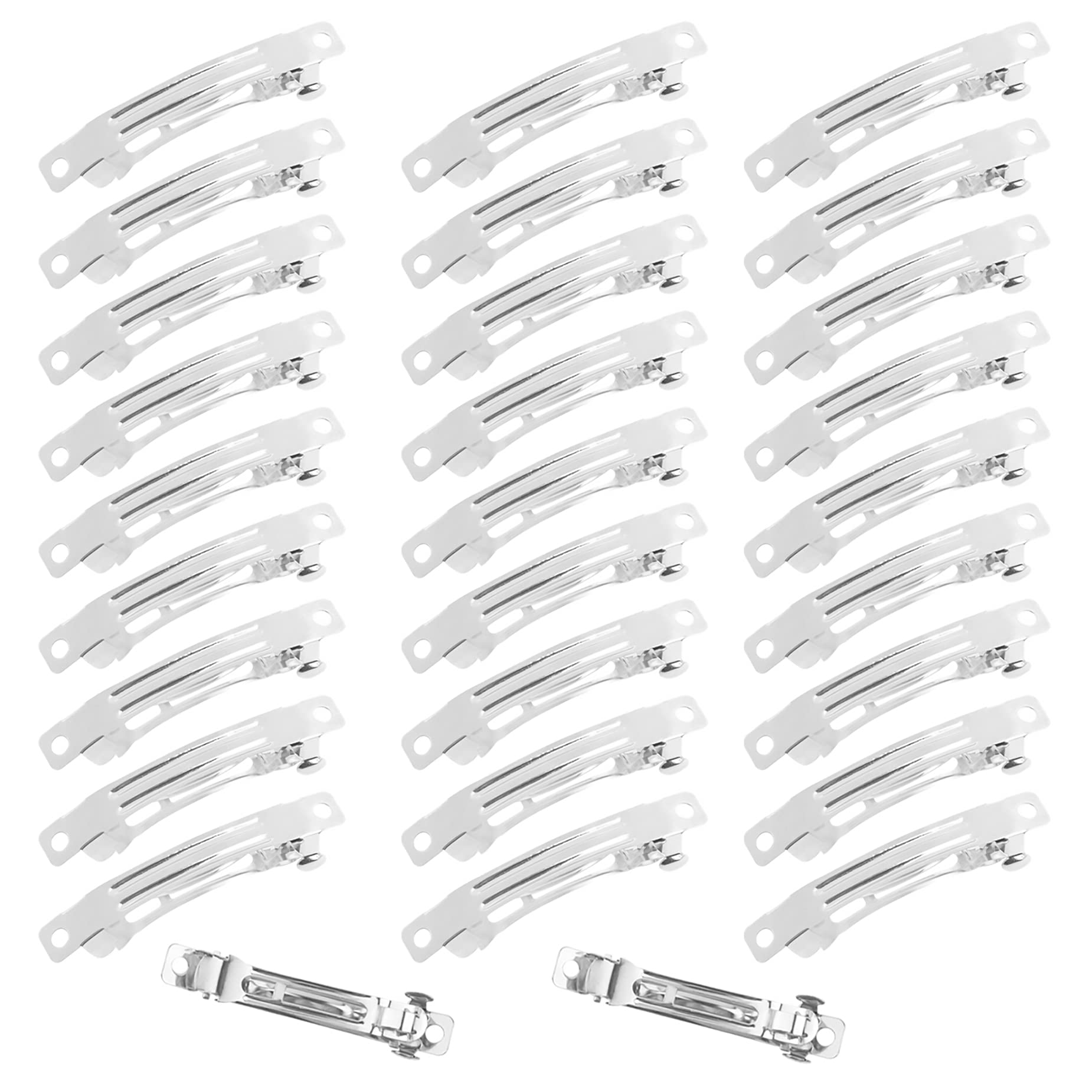Framendino, 100 Pack Barrette Hair Clips Hair Alligator Clip French Barrette Hair Clip Blank Iron Rectangle Hair Clip Bow for DI
