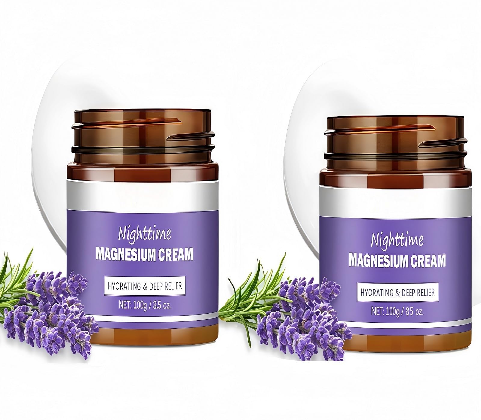 2 Pcs Nighttime Magnesium Cream, Soothing Nerve Formula for Joint & Muscle Comfortable Body Care.