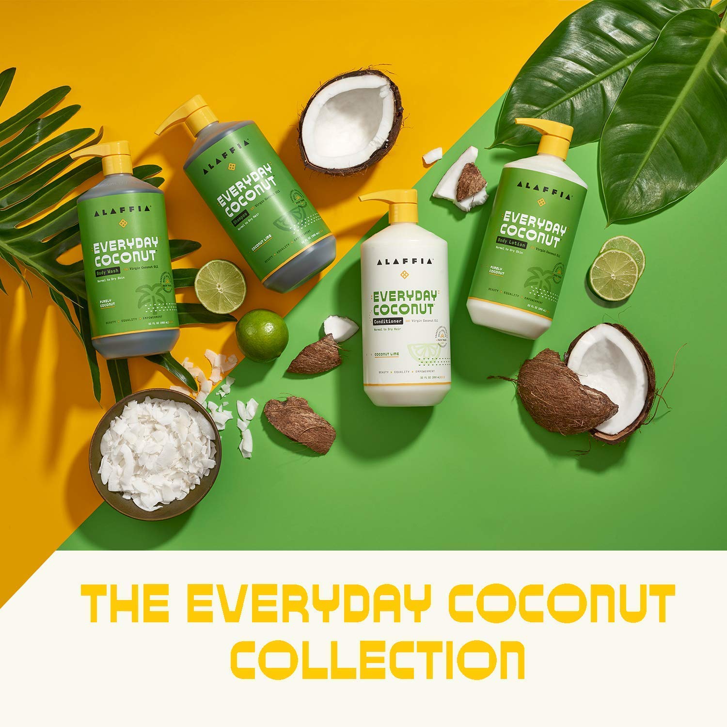 Alaffia EveryDay Coconut Hydrating Body Lotion, Normal to Dry Skin, Moisturizing Support for Soft & Supple Skin, Purely Coconut,