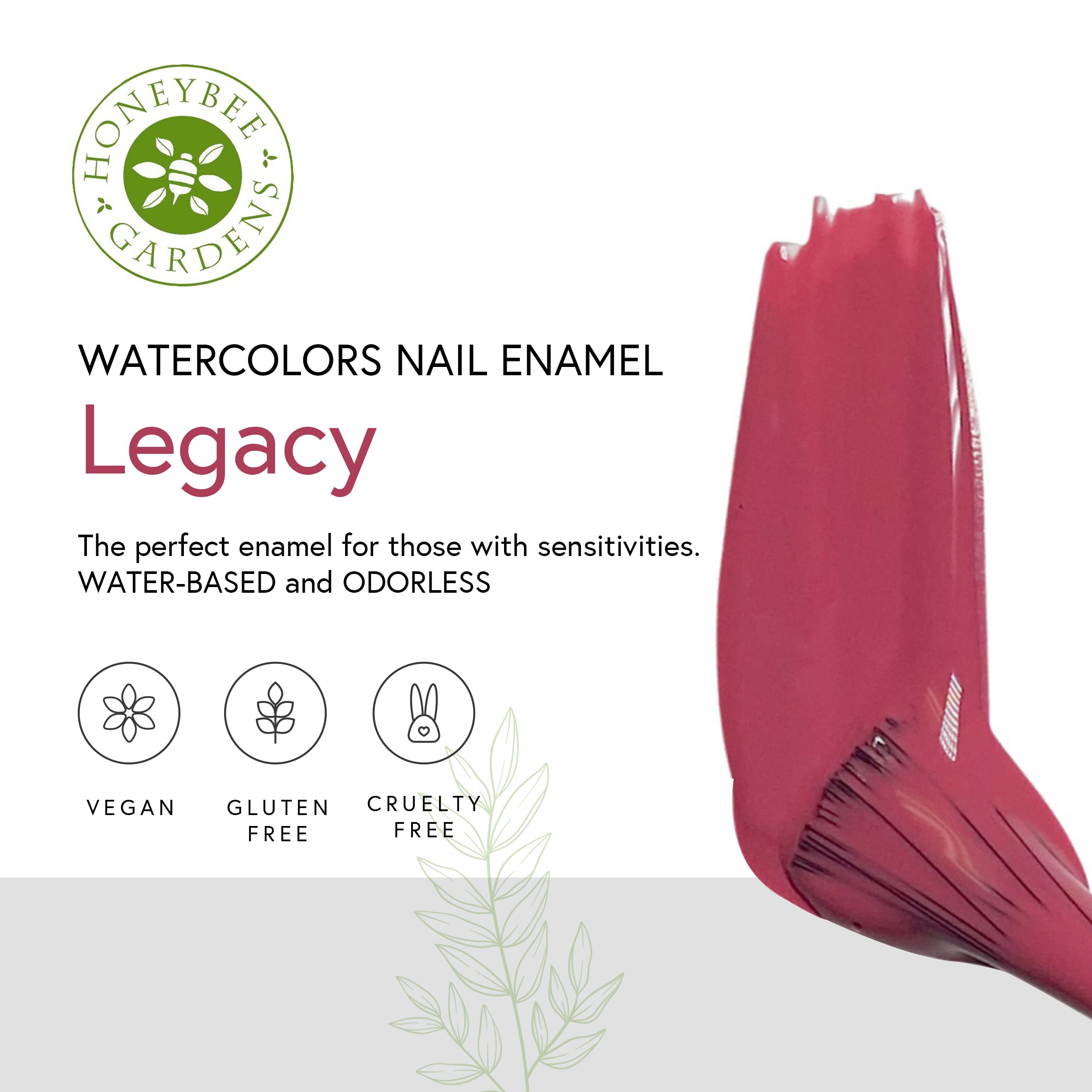 Honeybee Gardens Water-Based Nail Enamel, Legacy, Matte Warm Summer Rose, Eco-Friendly, Odorless & Vibrant Polish, 0.5 Fl Oz