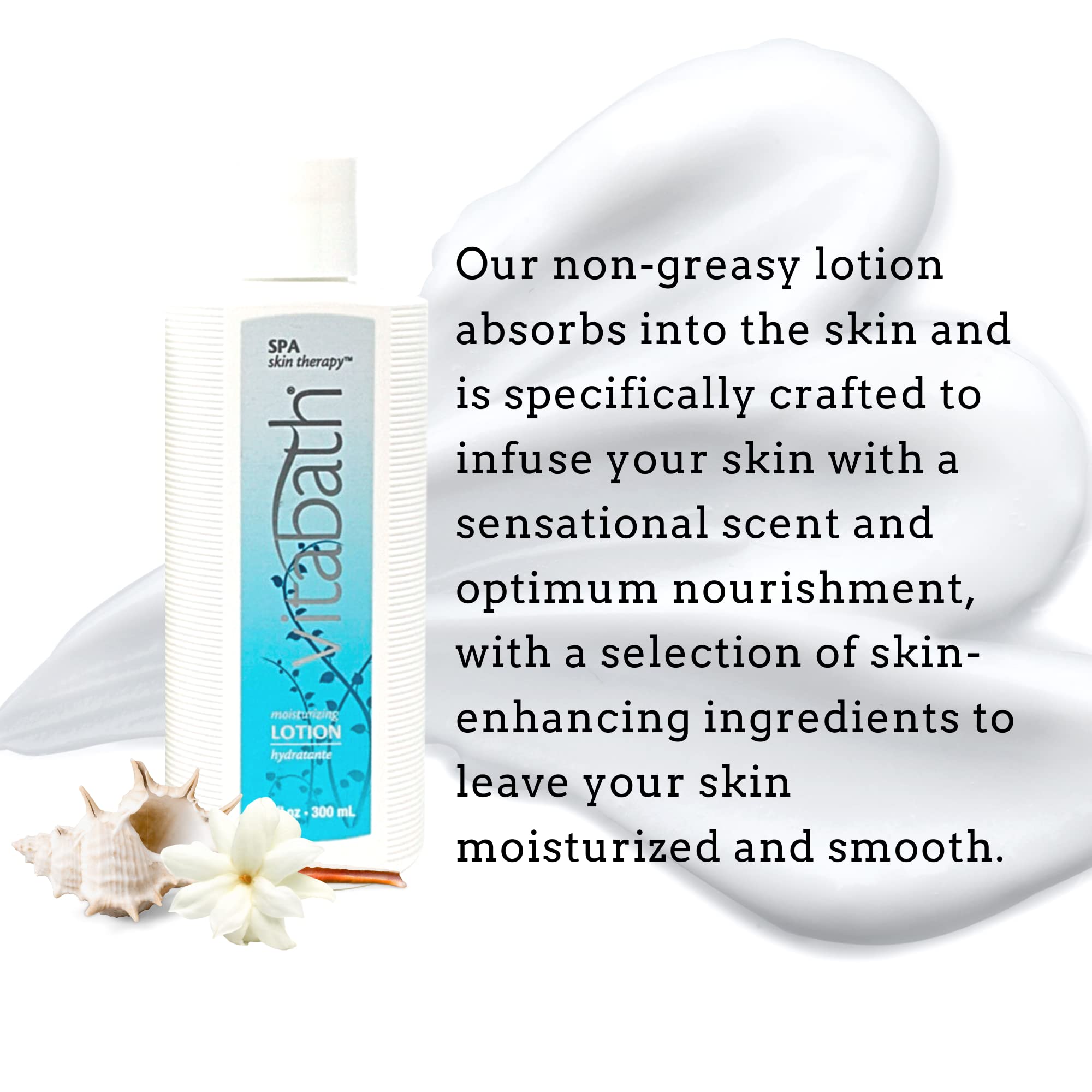 Vitabath Spa Skin Therapy Everyday Skincare Set Moisturizing Shower Gel Wash, Reviving Lotion & Exfoliating Body Scrubber Pouf -
