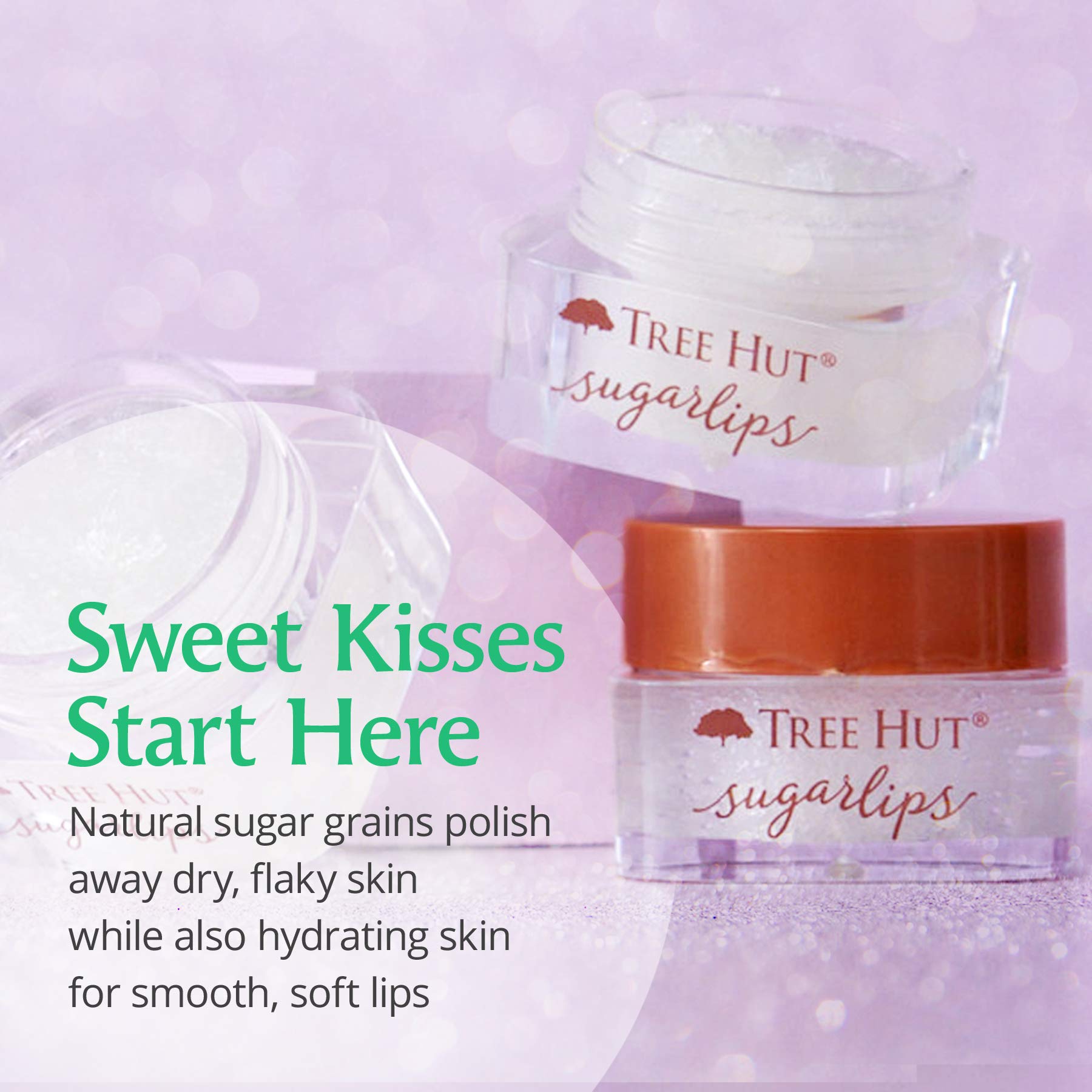 Tree Hut Sugarlips Sugar Lip Scrub, Sweet Mint, 0.34oz Jar, Shea Butter and Raw Sugar Scrub Ultra-Hydrating Lip Exfoliator, Lip