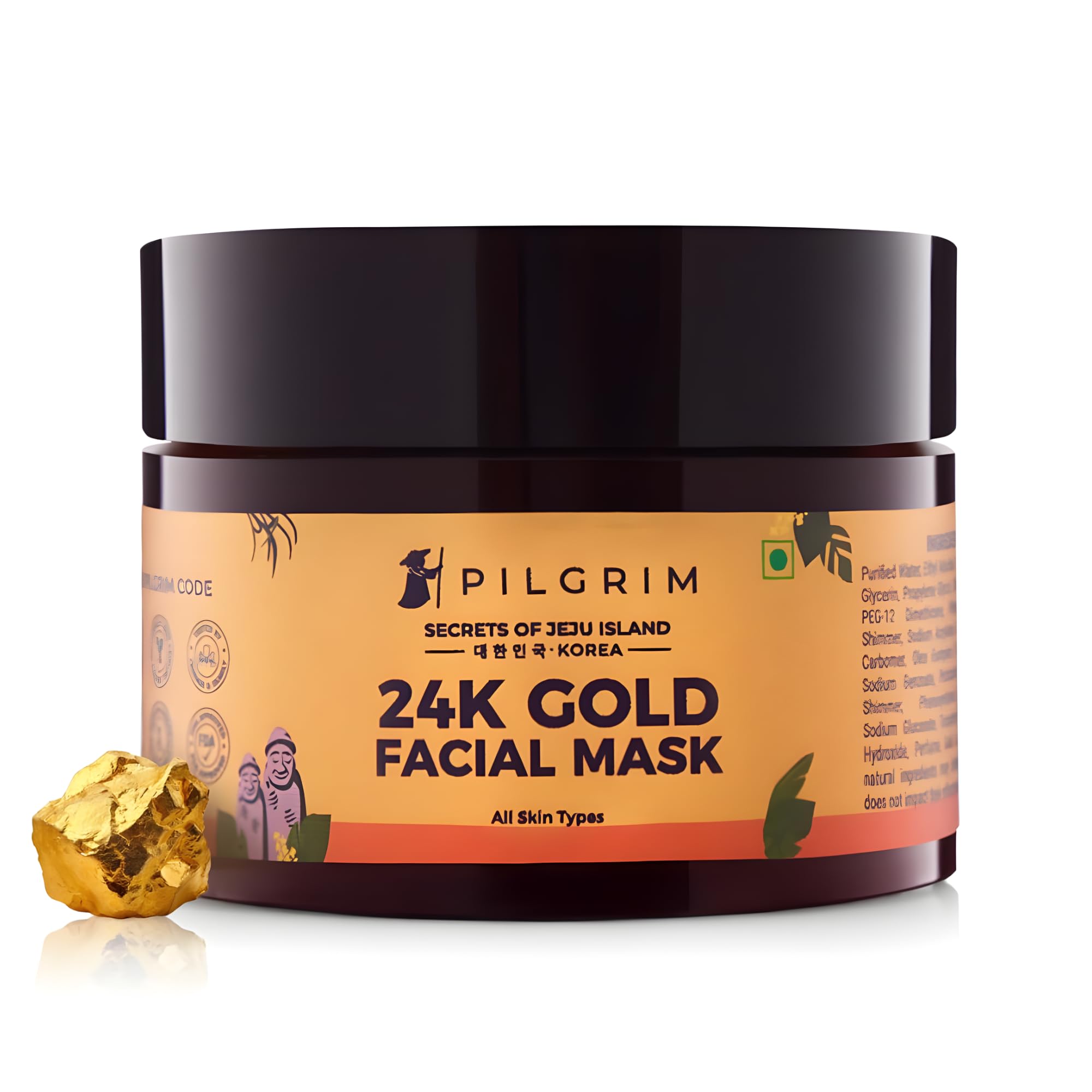 Pilgrim 24K Gold Face Mask For Glowing Skin | 24K Gold Face Pack For Glowing Skin, Skin Hydrating, Boosts Collagen And Restoring