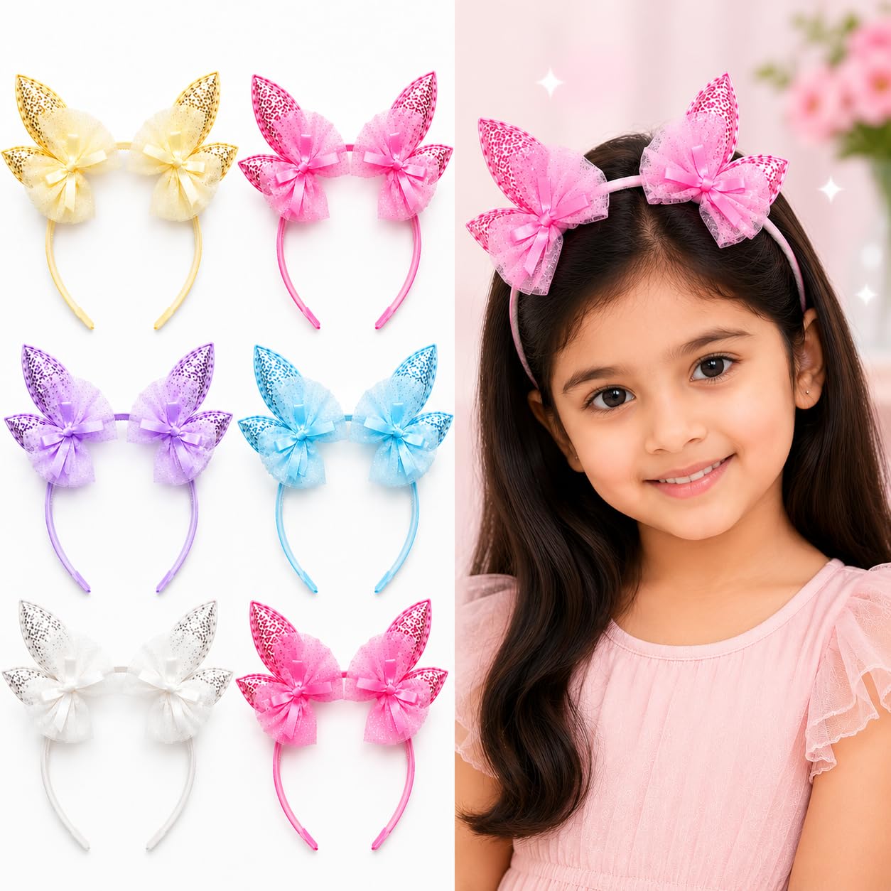 Samyak Kids Hairbands | | Colorful Princess Headband Hair Accessory Set For Girls (Bunny)