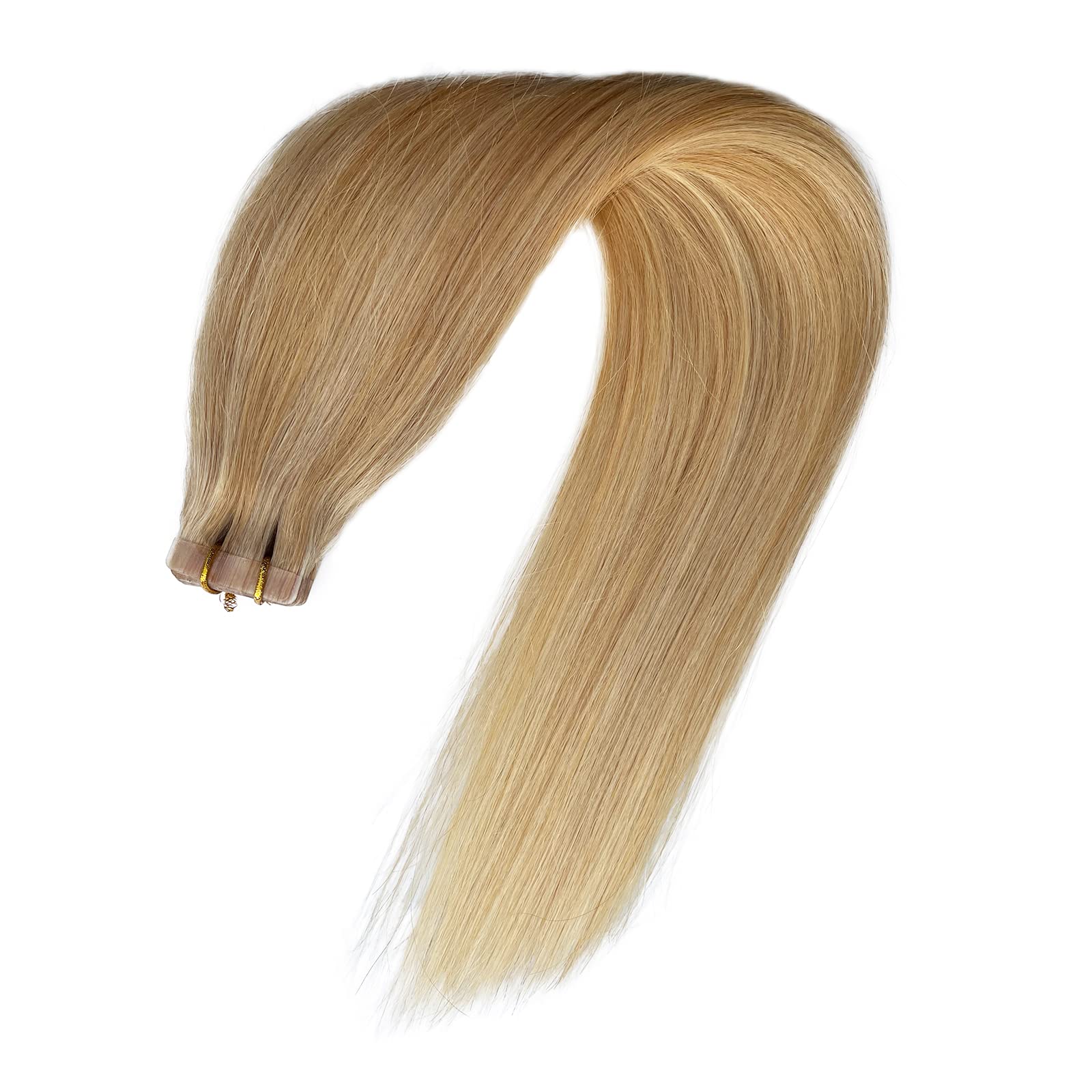 14Inch Balayage Blonde Tape In Hair Extensions Remy Hair 30G 20Pcs/Packs Strawberry Blonde With Bleach Blonde Silky Straight Reu
