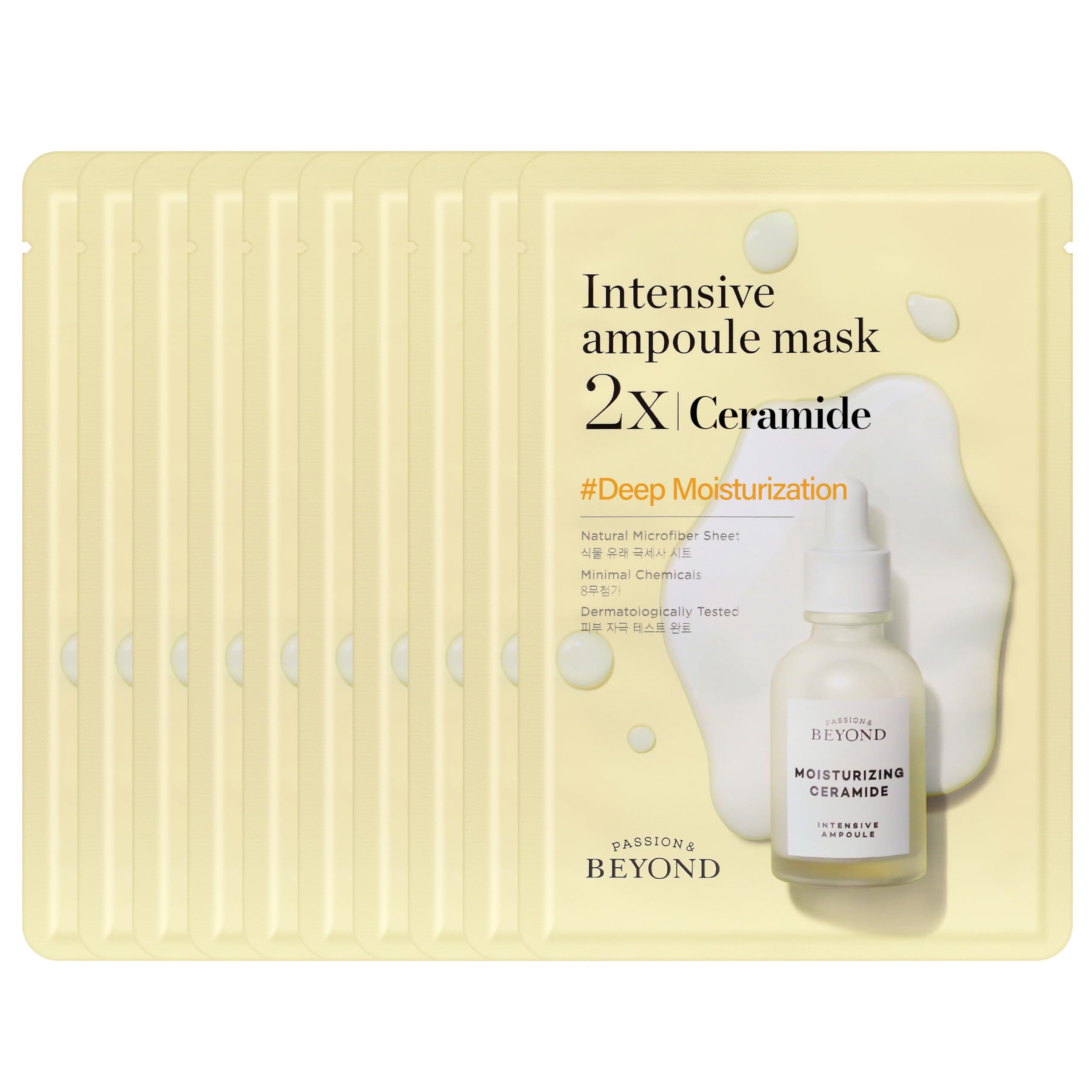 Beyond Intensive Ampoule Mask 2X Ceramide For Hydrating And Moisturizing Care For Dry And Sensitive Skin - Hypoallergenic Facial
