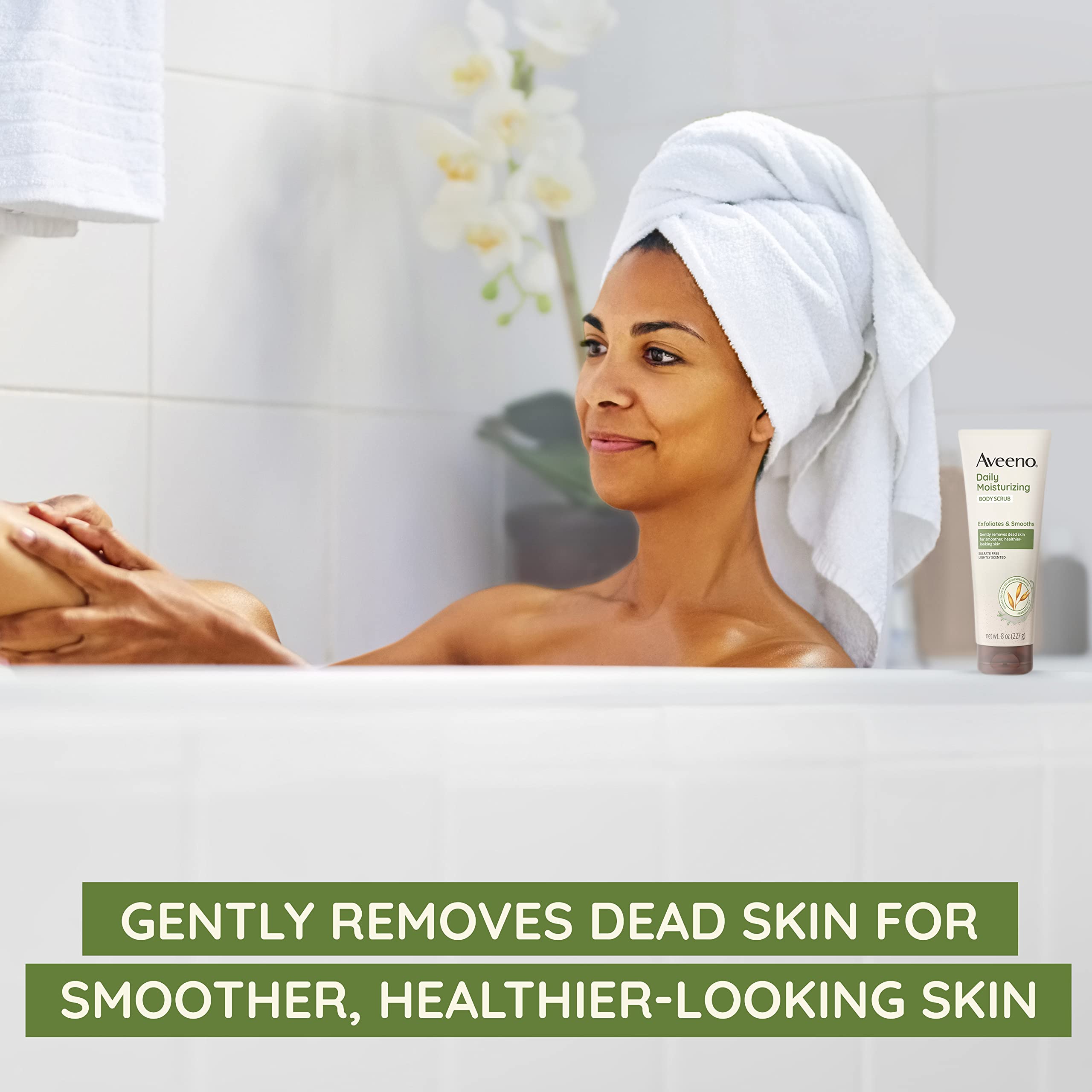 Aveeno Daily Moisturizing Body Scrub, Exfoliating Body Wash for Smoother, Healthier Looking Skin, Soothing Prebiotic Oat Formula