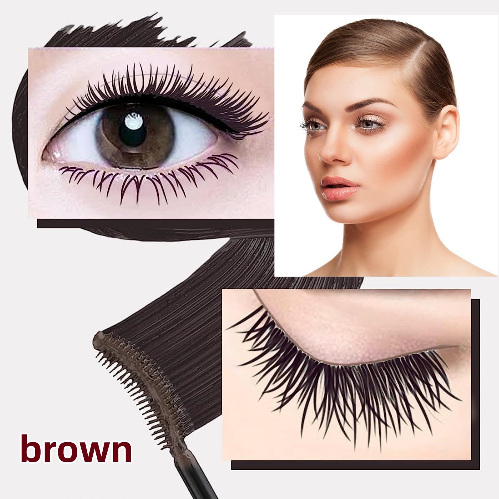 Brown Lash Colored Mascara Makeup Volumizing Volume Building Waterproof Sensational Washable Lengthening Natural Long-Lasting (B