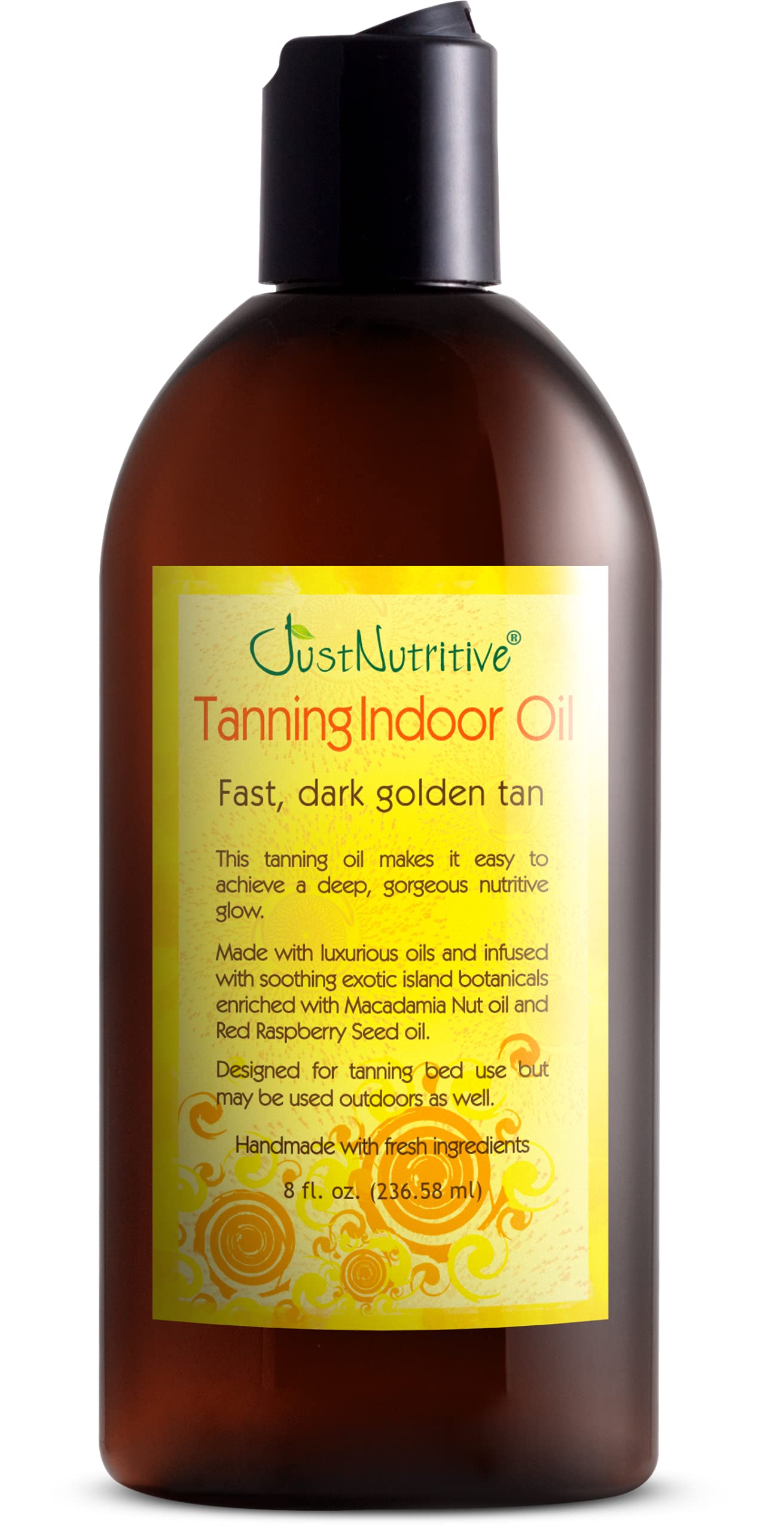 Tanning Indoor Oil | Moisturizing Body Oil | Sun kiss Glow | Body Tanning Oil | Natural Body Serum | Just Nutritive | 8 Oz