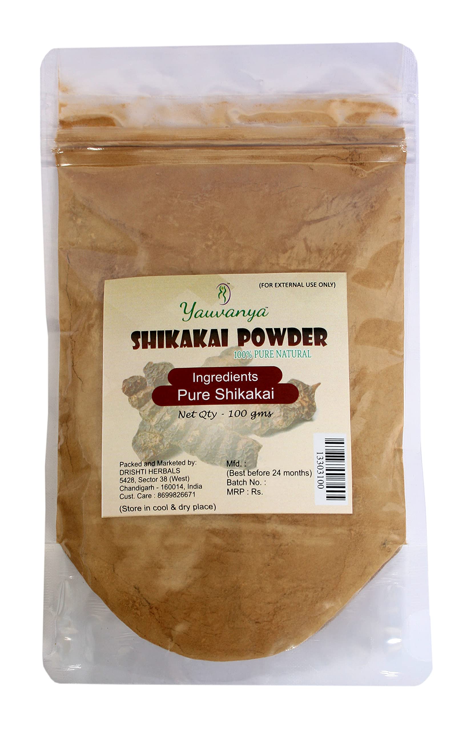 Yauvanya Shikakai (Acacia Concinna) Powder, Natural hair conditioner and nourisher - 100 gms