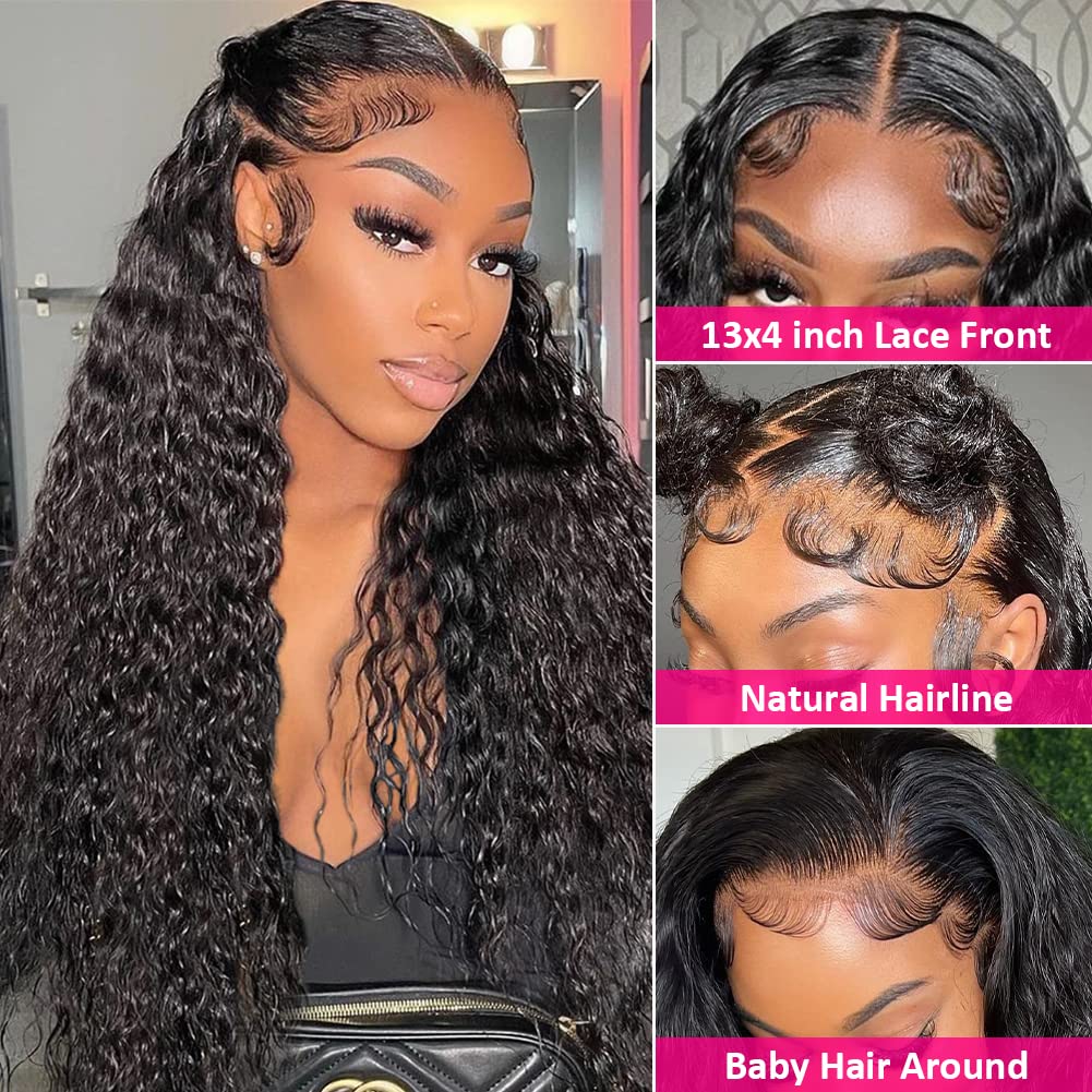 Alibeauty 13X4 Lace Frontal Wigs Human Hair With Baby Hair For Black Women 220% Density Hd Transparent Lace Front Wigs Human Hai