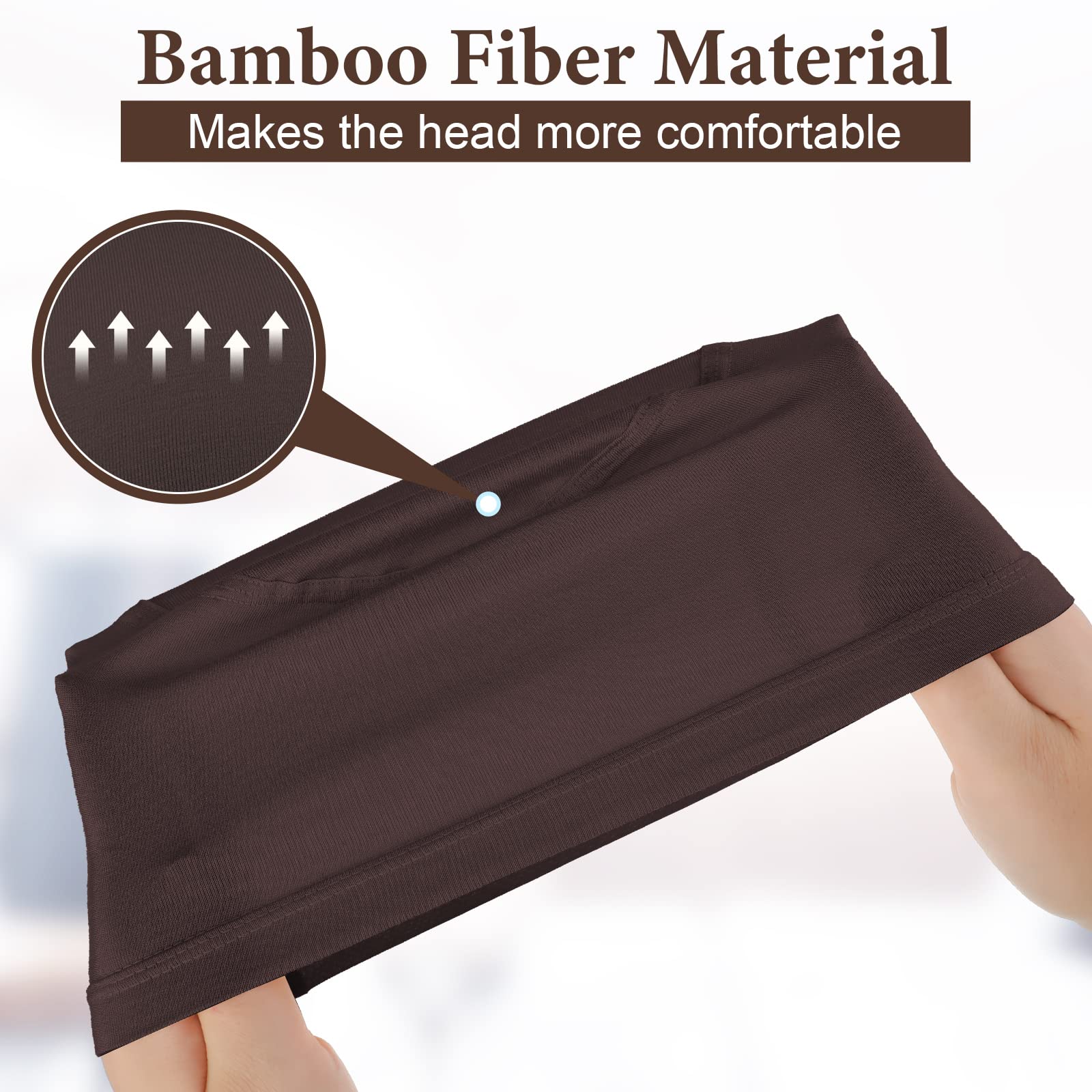 4 Pcs Bamboo Fiber Wig Cap Bamboo Wig Liner Cap For Women Hairloss Elastic Breathable Bald Cap Under Wigs (Dark Brown)