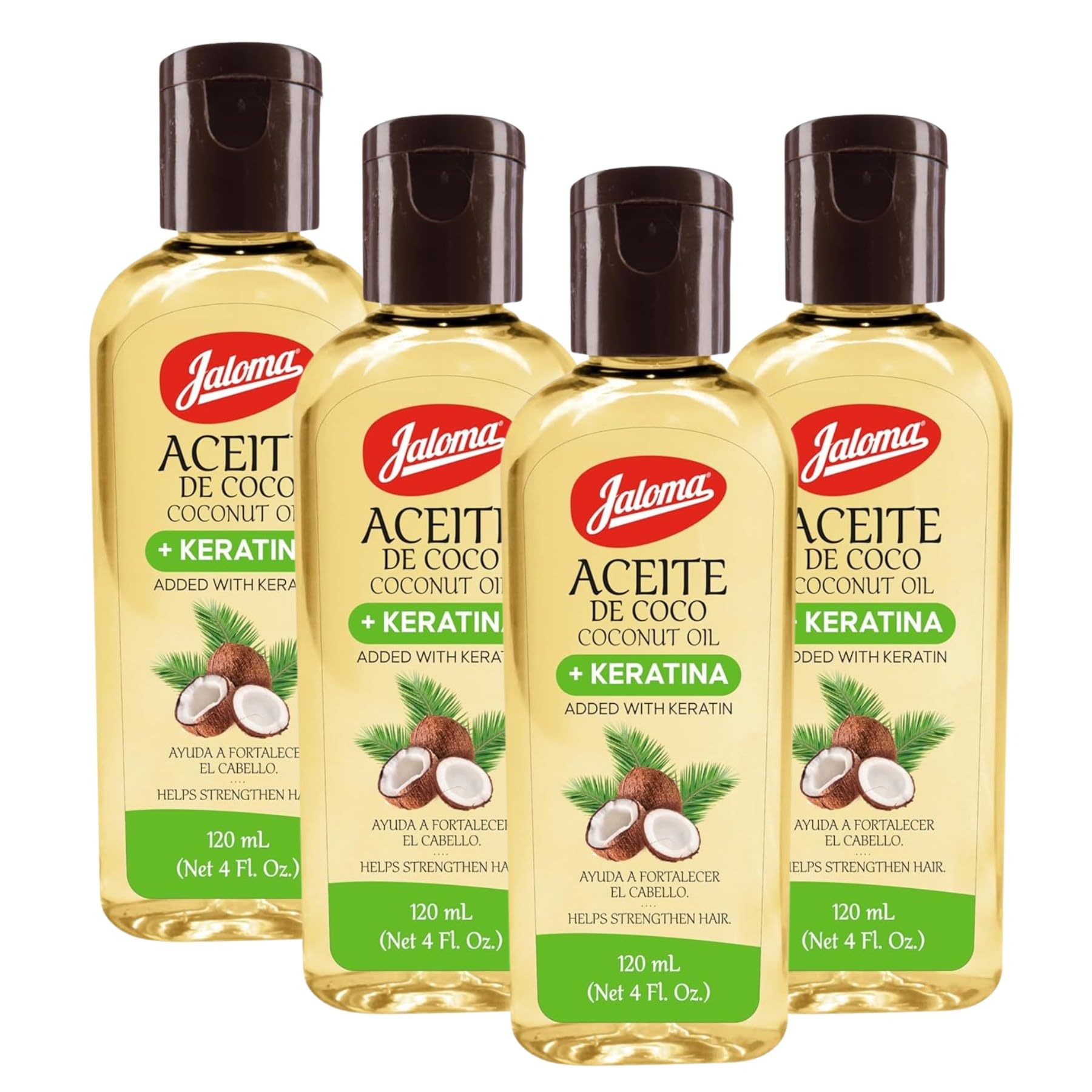 Jaloma Coconut Oil with Keratin, 4 Pack of 4 Oz Each