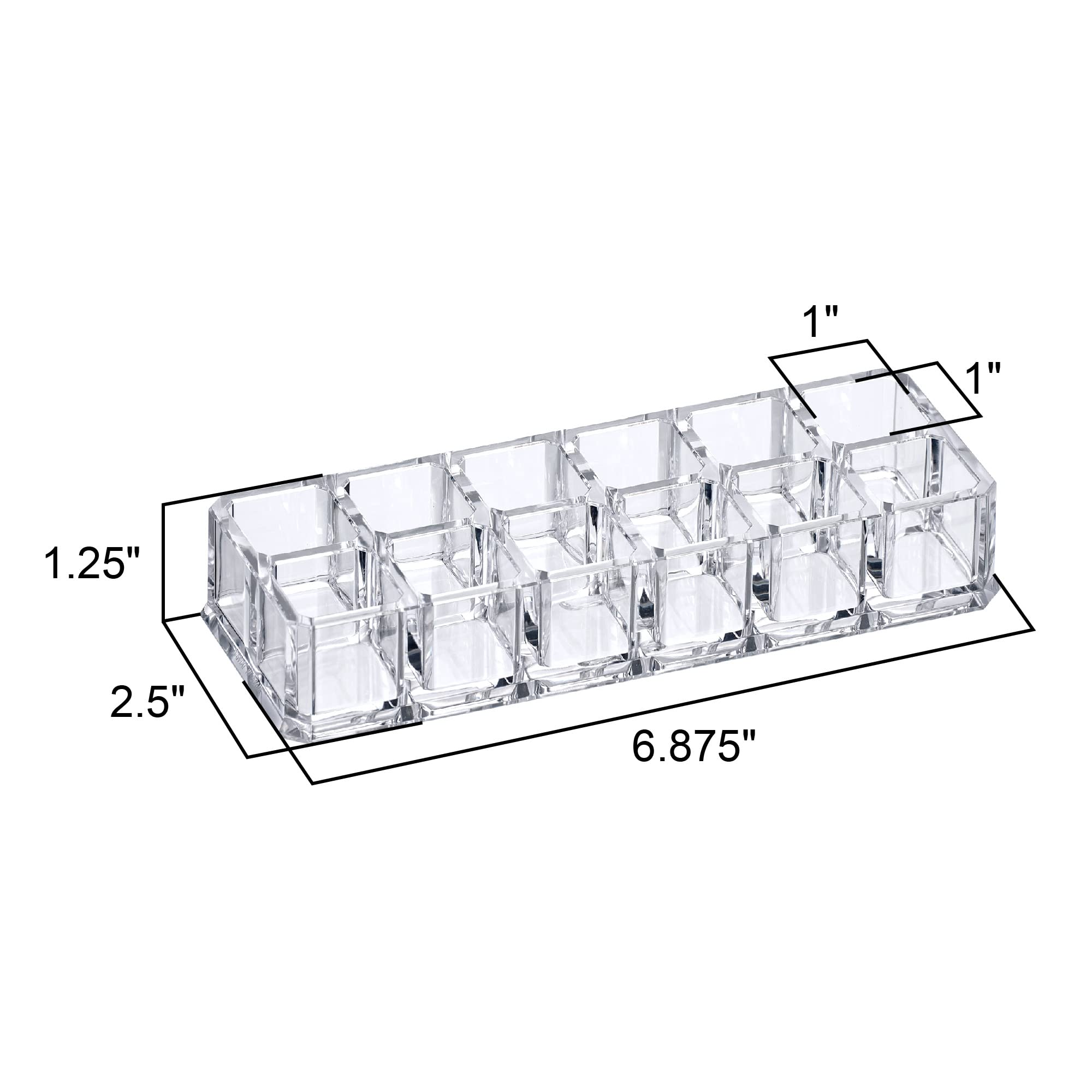 Amazing Abby - Charm - 12-Slot Acrylic Lipstick Organizer, Lipstick Holder, Lip Gloss Organizer, Cosmetic Storage Display, Perfe