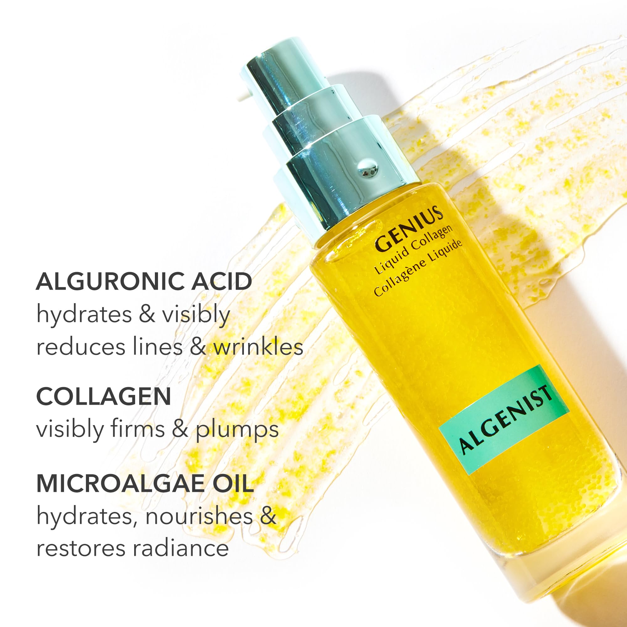 Algenist GENIUS Liquid Collagen Serum - Firming and Hydrating Face Serum with Collagen + Vitamin E - Helps Visibly Minimize Fine