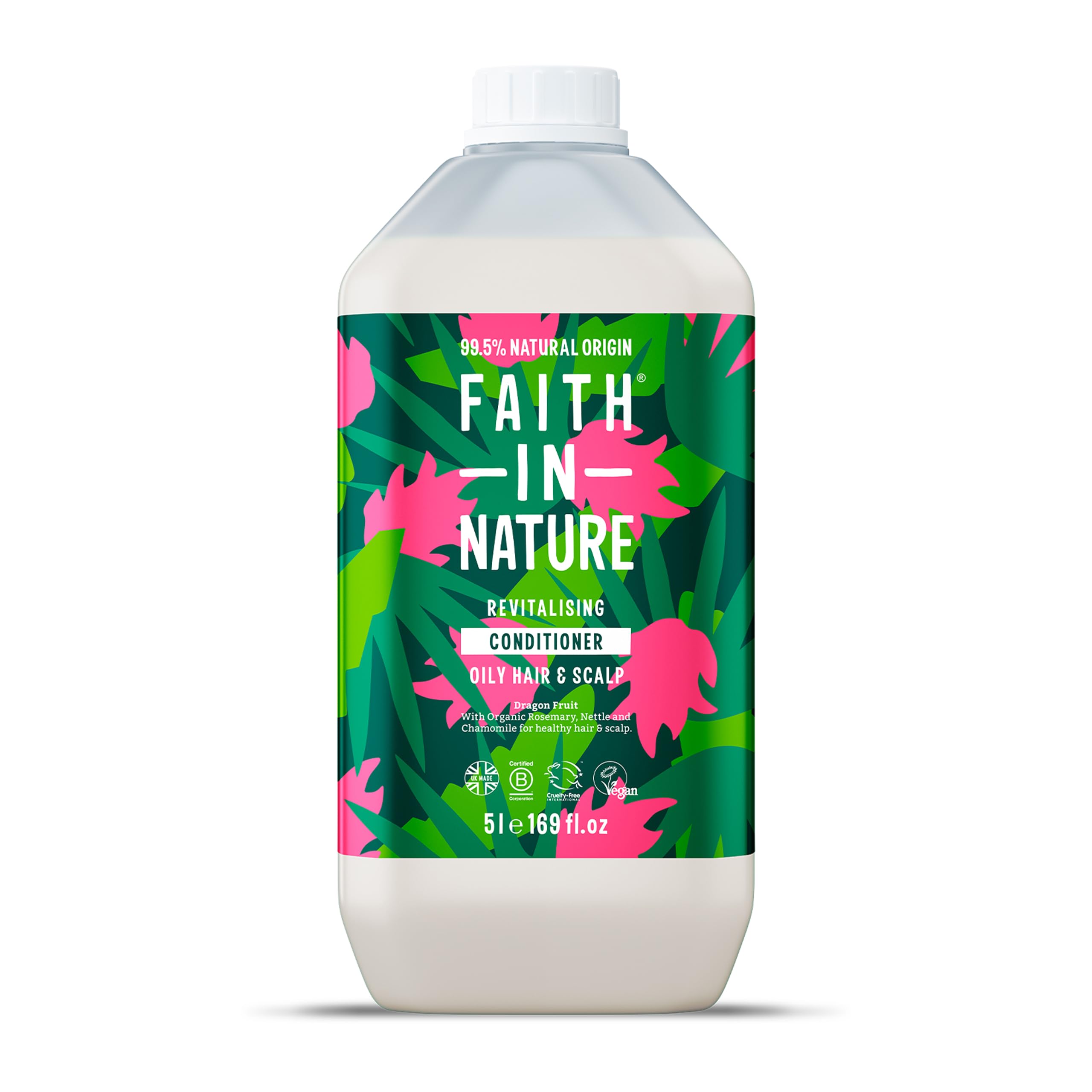 FAITH IN NATURE Natural Conditioner - Vegan & Cruelty Free, No SLS or Parabens - 169 fl oz Refill Pack, Dragon Fruit