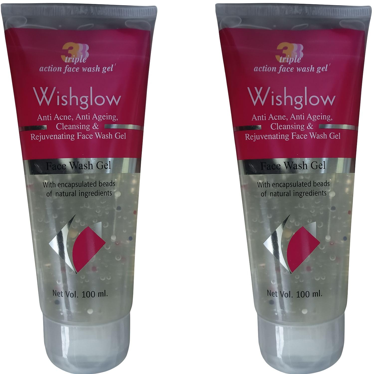 Triple Action Face Wash Gel Anti Acne And Anti Ageing With Natural Beads 100 Ml (2)