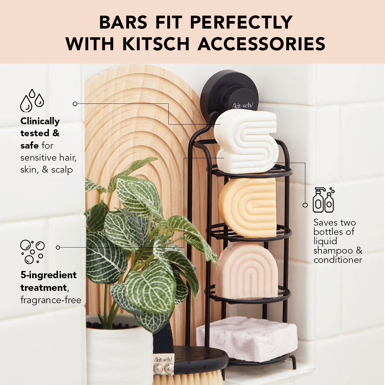 Kitsch 2-In-1 Shampoo Bar & Body Wash Bar For Sensitive Scalp & Skin, Made In Us, Ultra Sensitive Shampoo Bars For Hair & Body,