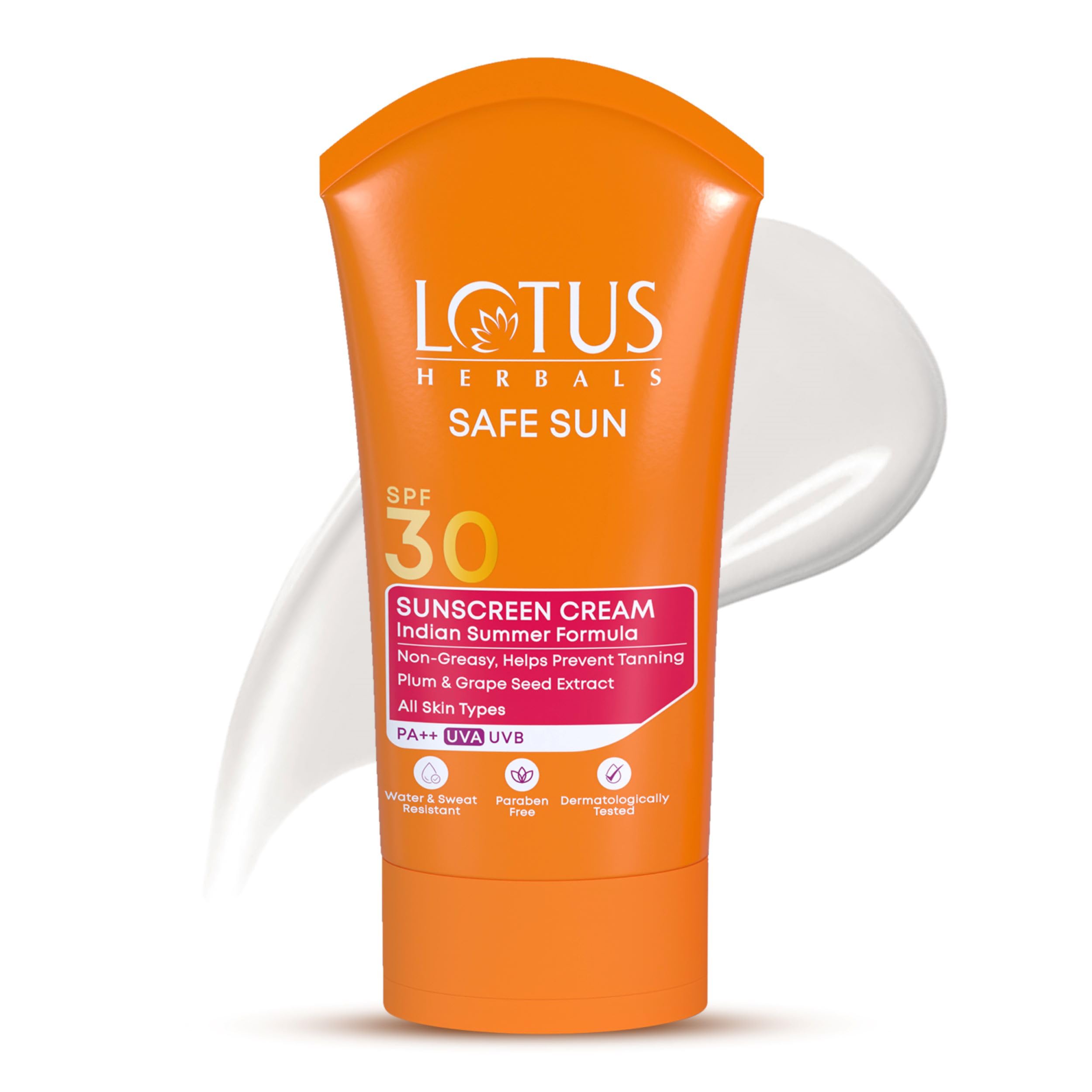 Lotus Herbals Safe Sun Sunscreen Cream , Black Plum Extract| Suitable For Indian Summer Formula | Spf 30 And Pa++ | NonGreasy |