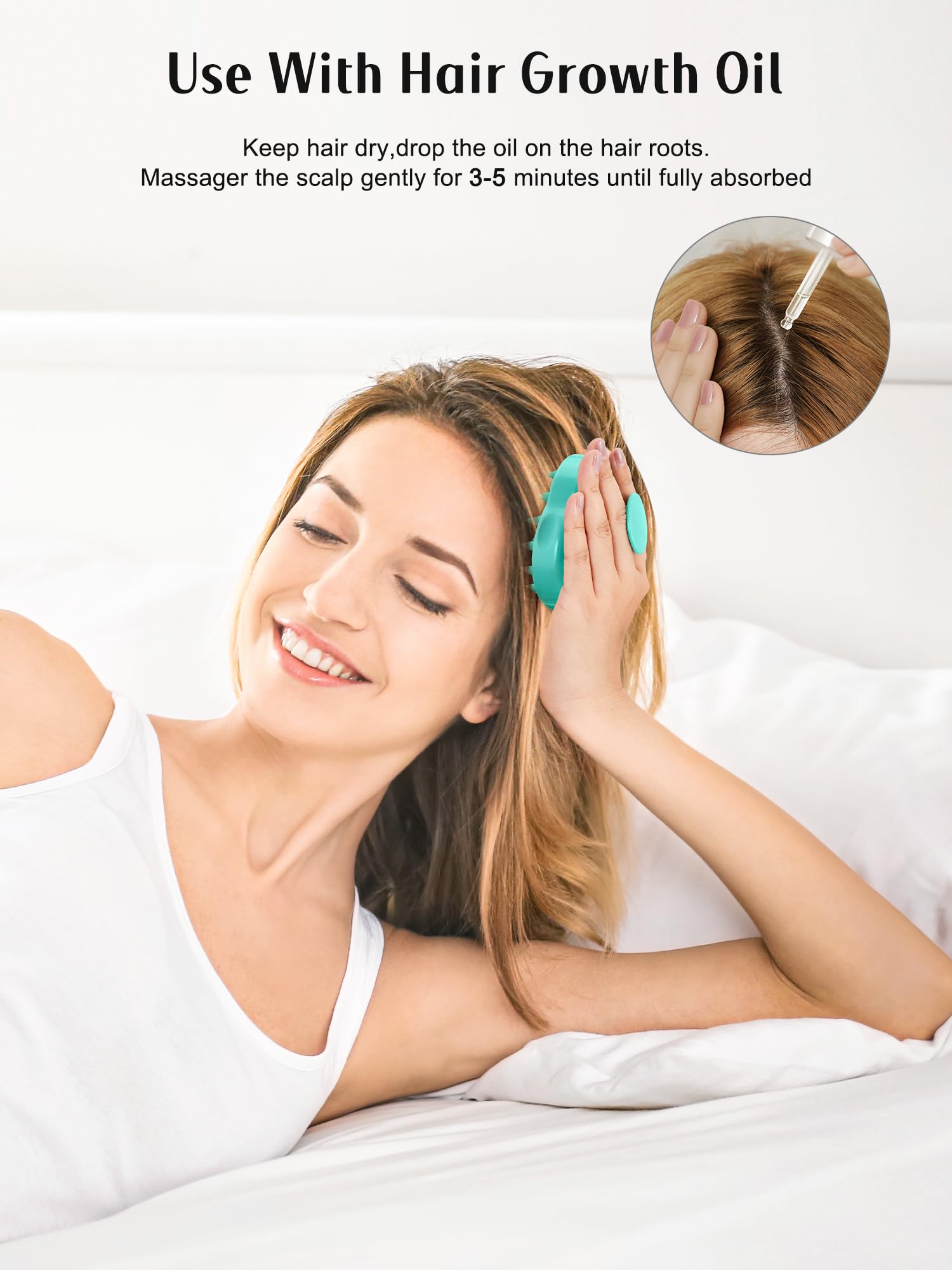 Heeta Hair Scalp Massager Shampoo Brush 2 Pack, Soft Silicone Bristles To Remove Dandruff, Waterproof Hair Scrubber For Both Wet