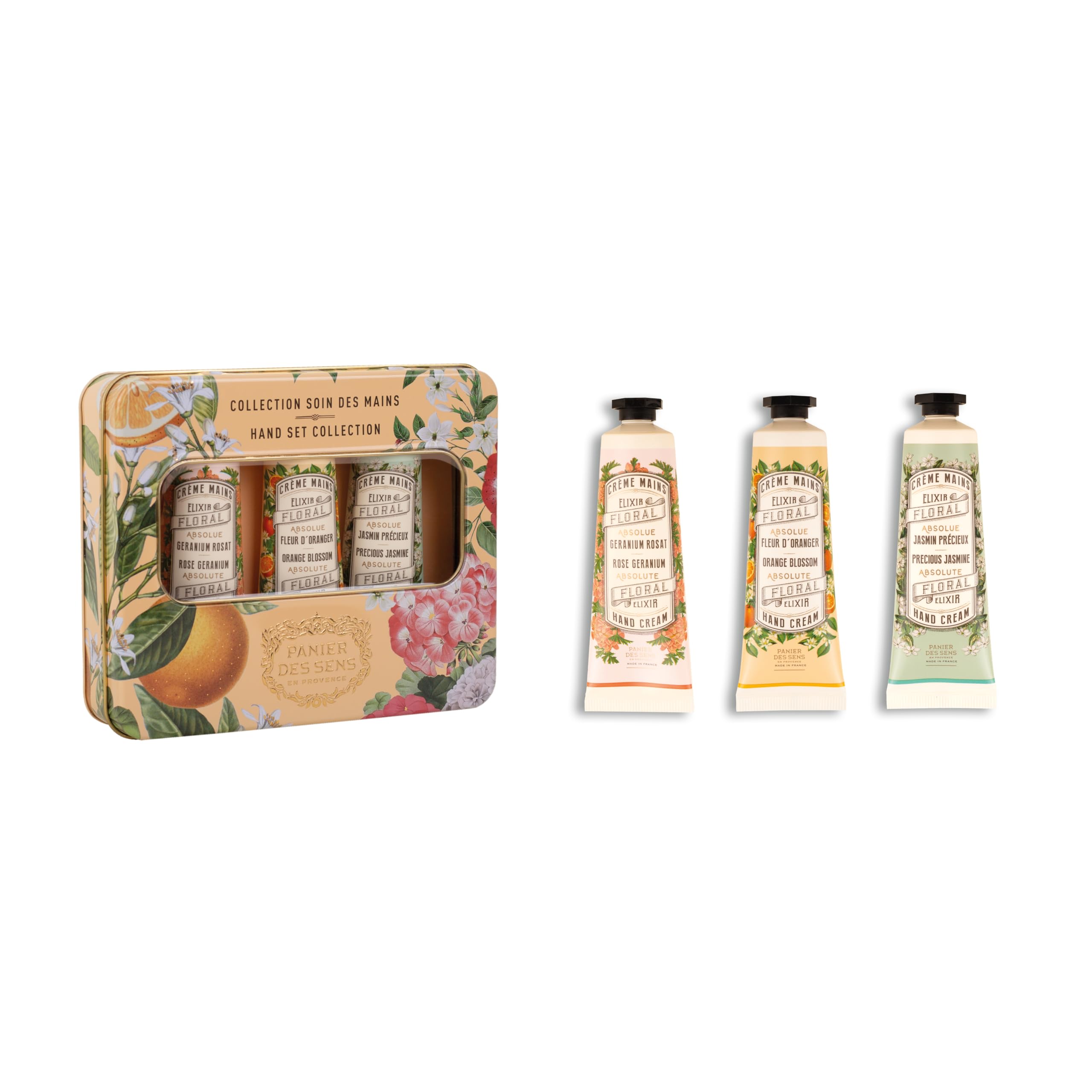 Panier des Sens - Gift for Women - Hand Cream Trio Orange Blossom, Jasmine, Geranium - Gift Ideas for Her Made in France - Hand 
