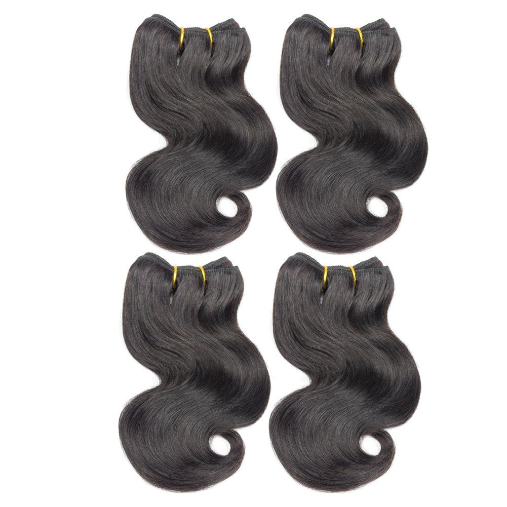 4Bundles Brazilian Body Wave Virgin Hair Extension Human Hair Bundles 8Short Virgin Brazilian Hair Weaves 50G/Pcs Human Hair Ext