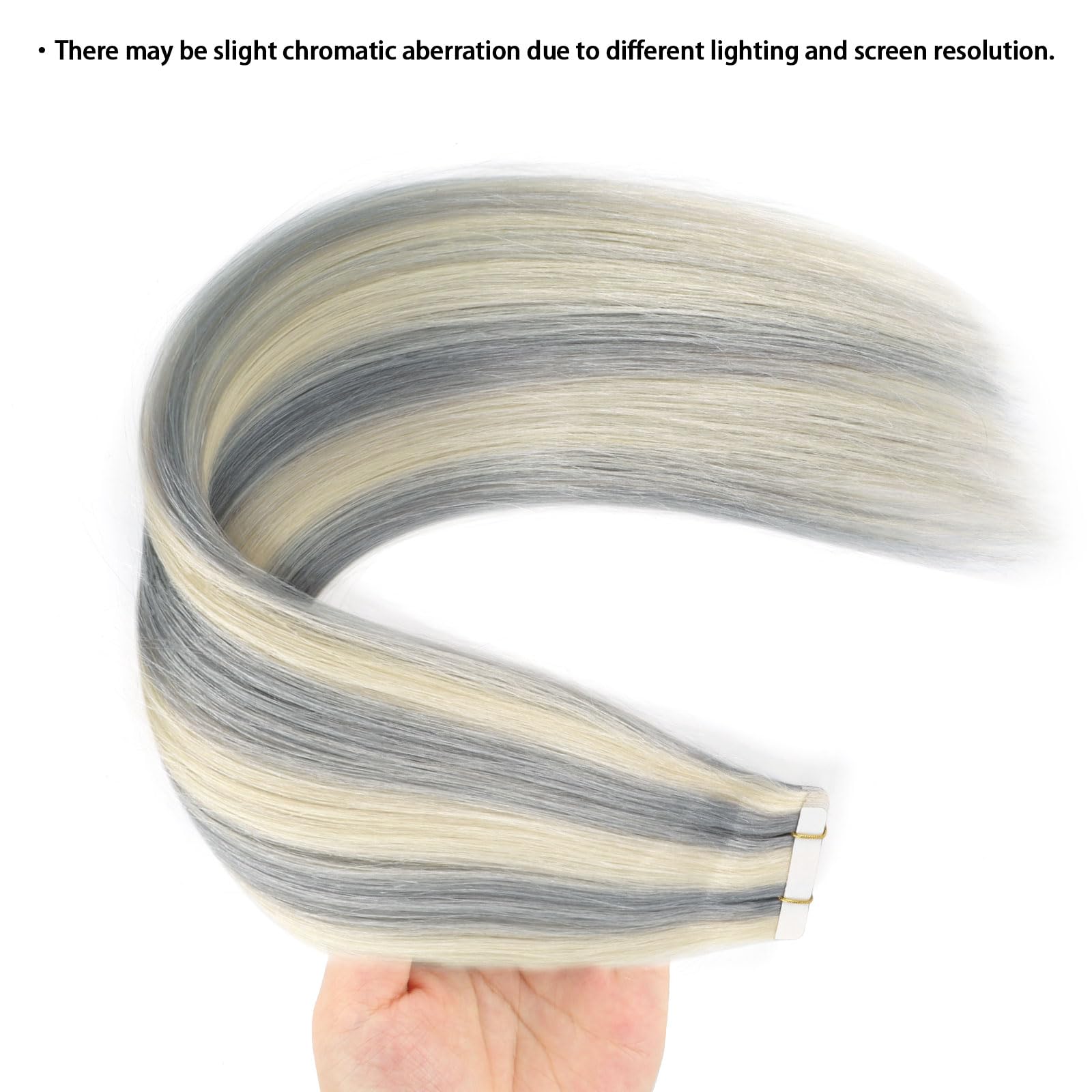 Abh Amazingbeauty Hair Tape In Hair Extensions Human Hair Silver White Highlighted Platinum Blonde Tape In Extensions Color P#Si
