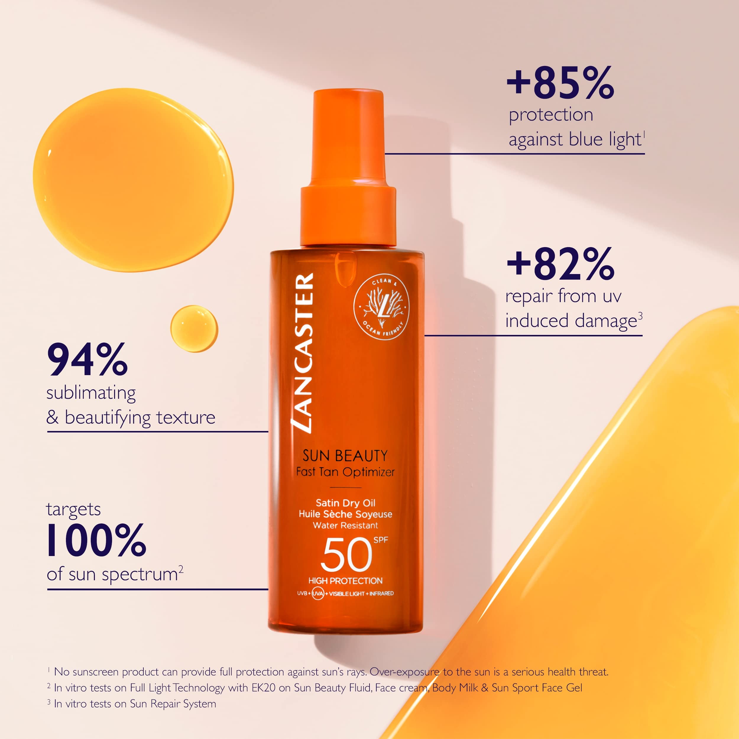 Lancaster Sun Beauty Satin Sheen Oil Fast Tan Optimizer SPF 30, Suncare & Bronzers Body, 5 Fl Oz