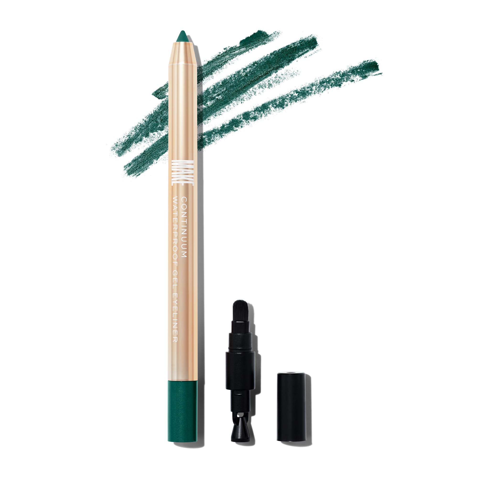 Make Continuum Waterproof Gel Eyeliner - Dark Green Eyeliner Pencil - Smudge-Proof Professional Makeup - Blue Green Eyeliner Pen
