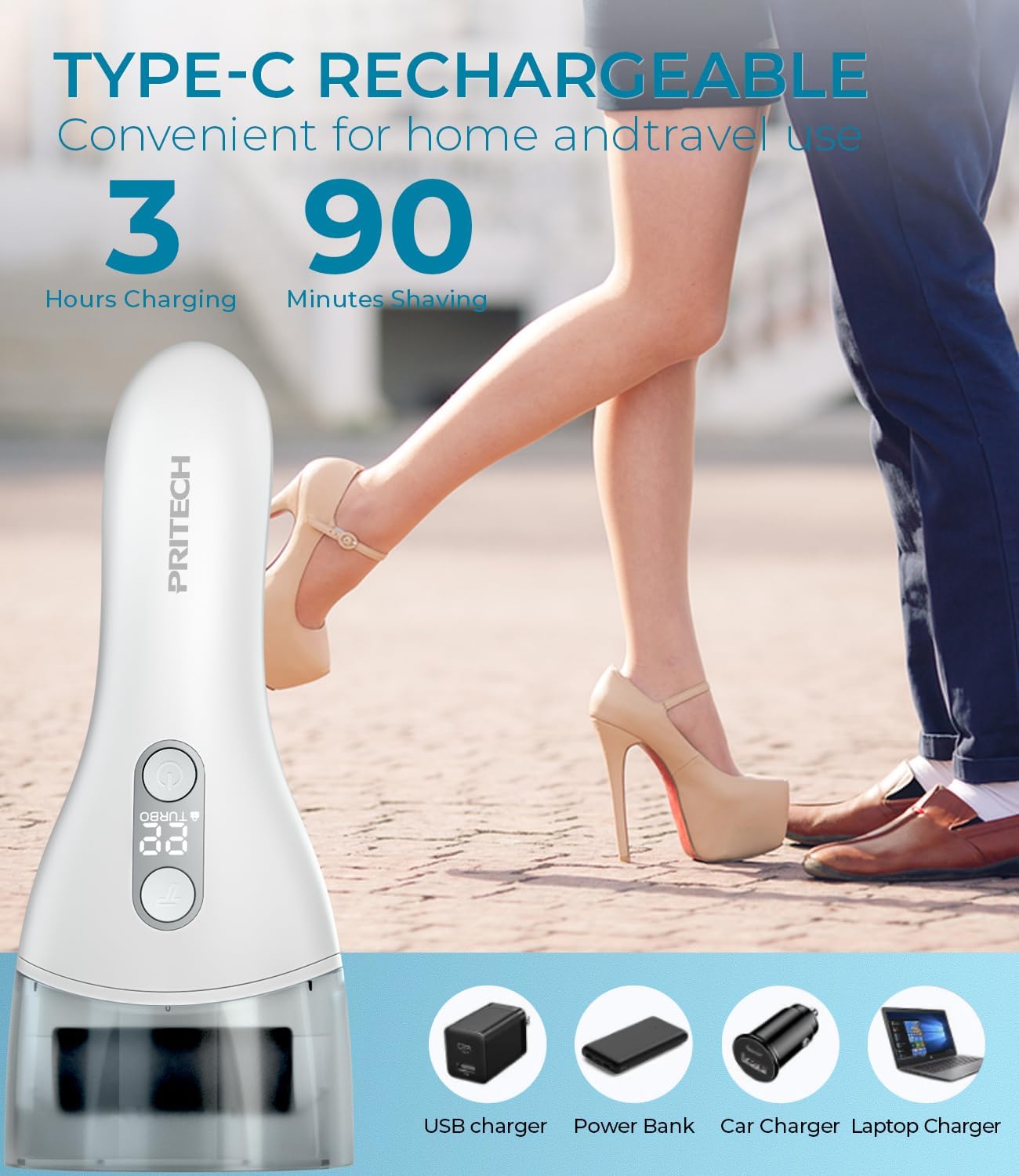 Electric Callus Remover For Feet,Pritech Rechargeable Foot File Electronic Pedicure Tools Kit For Calloused Removal, Waterproof