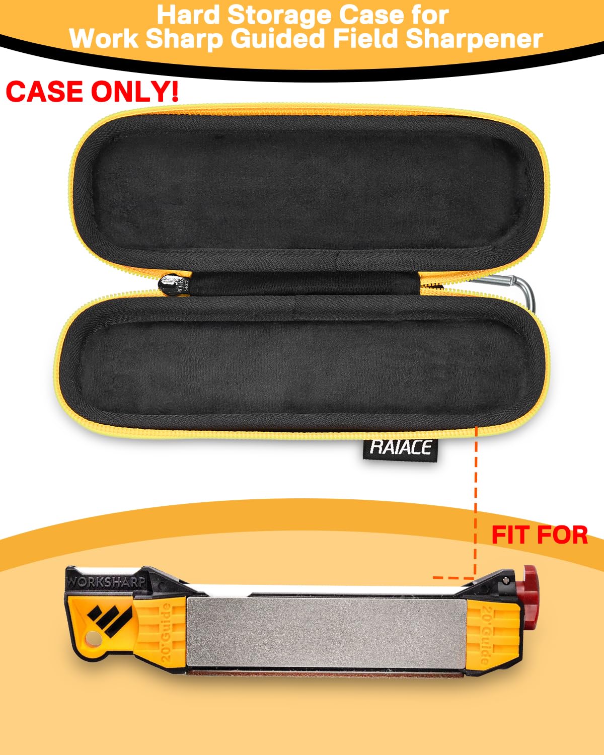 RAIACE Hard Travel Carrying Case for Work Sharp Guided Field Sharpener - Black