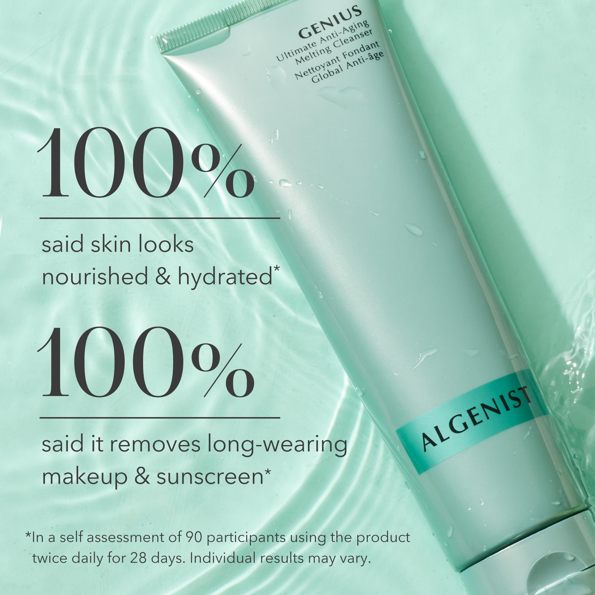 Algenist Genius Ultimate Anti-Aging Melting Facial Cleanser - Milky Cleansing Oil + Makeup Remover With Avocado Oil, Alguronic A