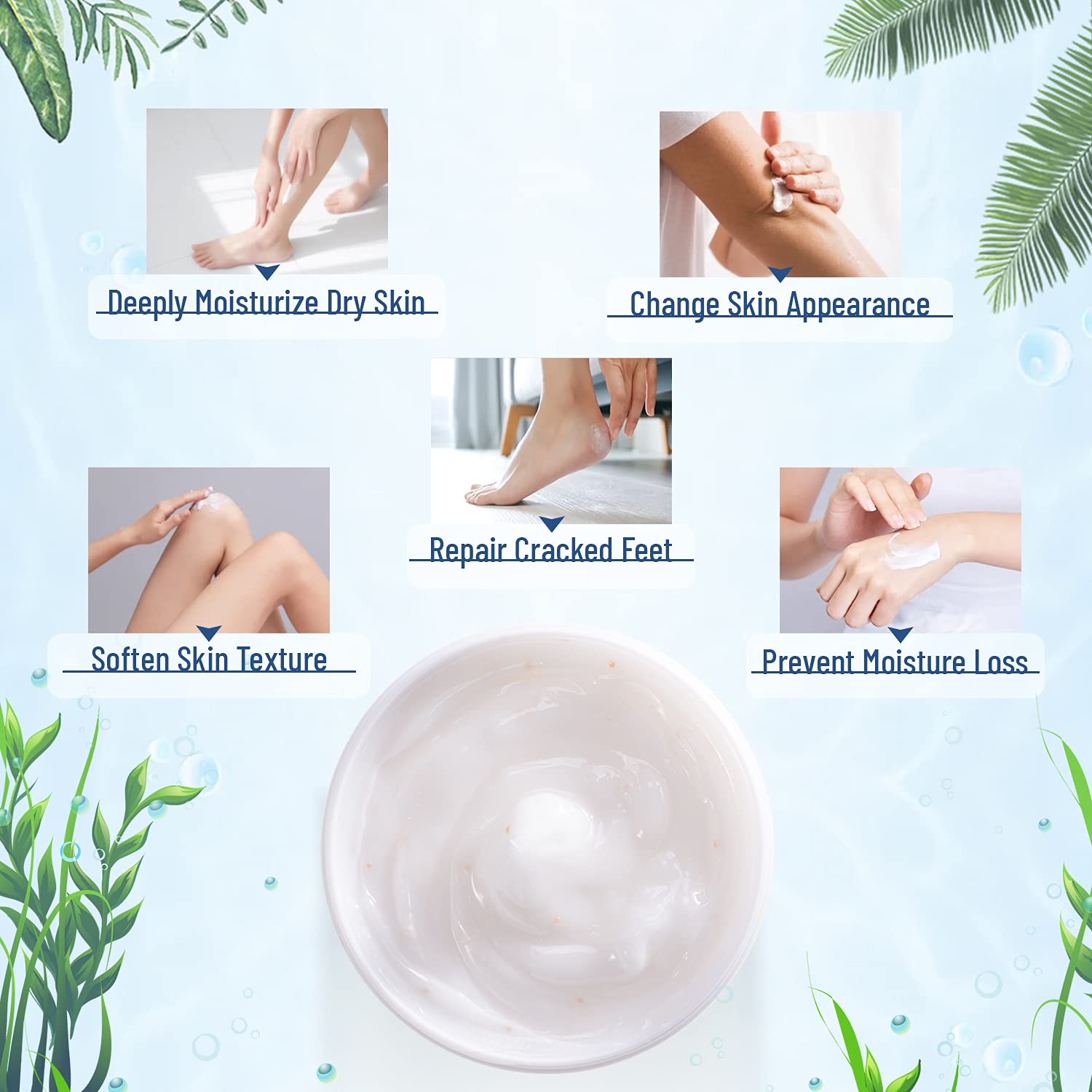 OUKEYA Urea Cream 40% - Maximum Strength Hand & Foot Lotion, 5.29 oz, White, for Dry Cracked Skin