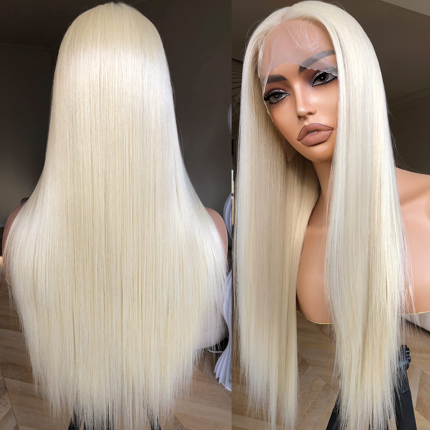 Brownbomb Blonde Lace Front Wig Pre Plucked, Synthetic Lace Front Wig Pre Plucked Ready To Wear, Glueless 13X5X1 Hd Lace Front W