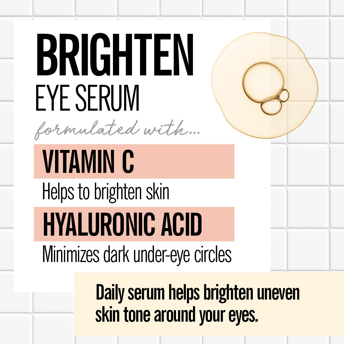 Valjean Labs Brighten Eye Serum With Vitamin C + Hyaluronic Acid | Helps Minimize Dark Circles And Even Skin Tone | Paraben Free