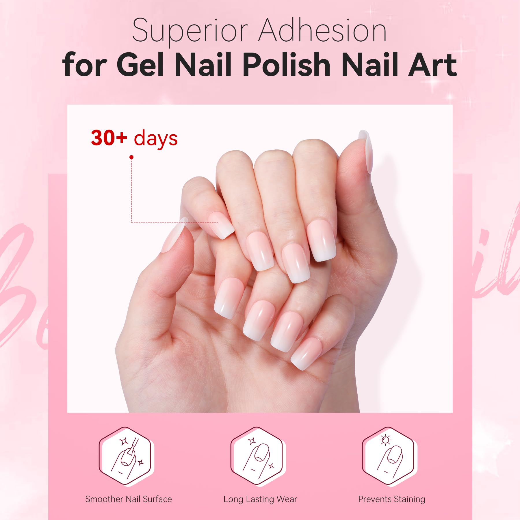 Makartt Base Coat Nail Polish: 15Ml Extra Strong Long-Lasting Gel Base Coat Nail Gule For Small Nail Charms Press On Nails Led L