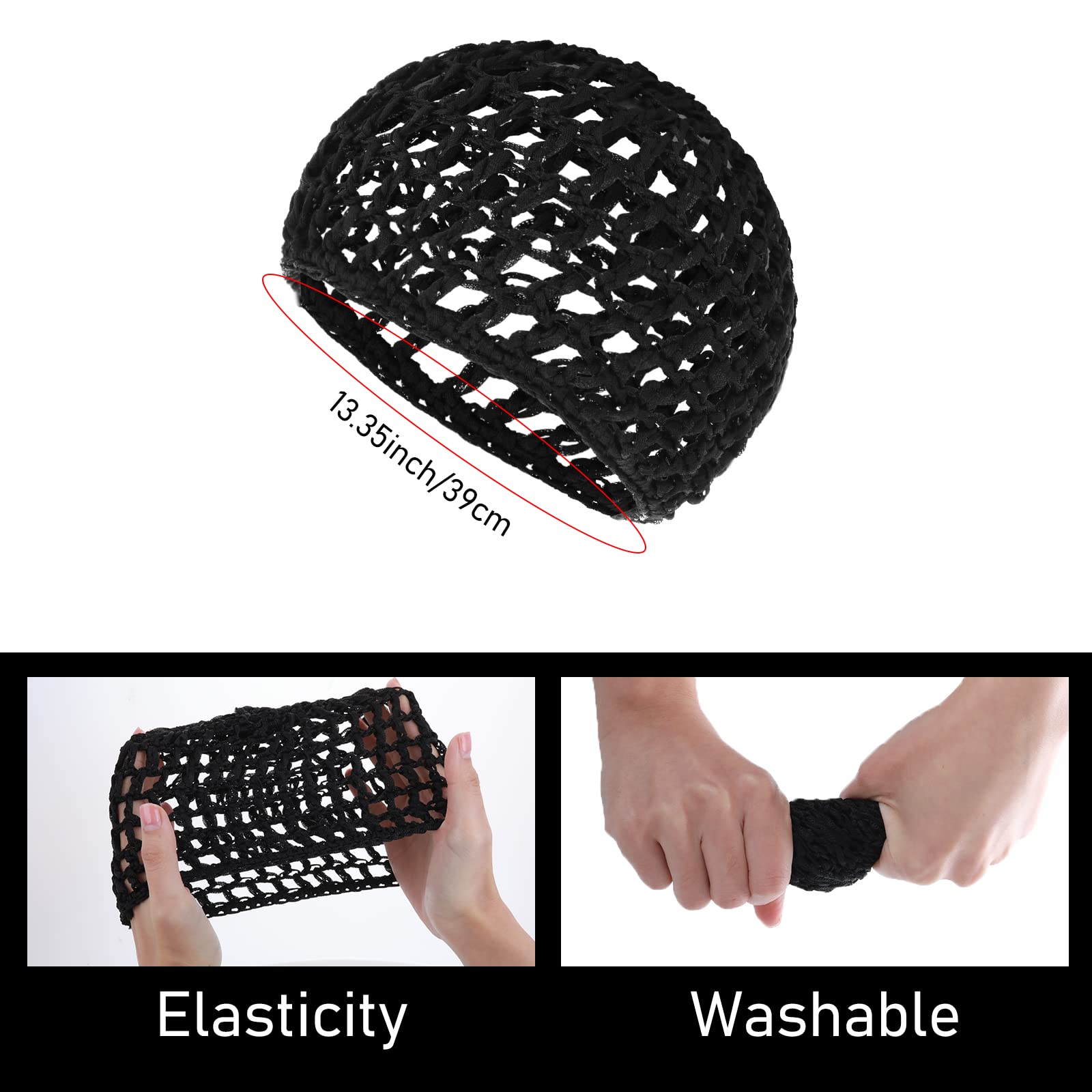 4 Pack Hair Nets Cap Crochet Knit Snood Bonnets Sleeping Hairnet Fitted Hair Cover Wrap Comfortable Haircare Wave Cap For Women