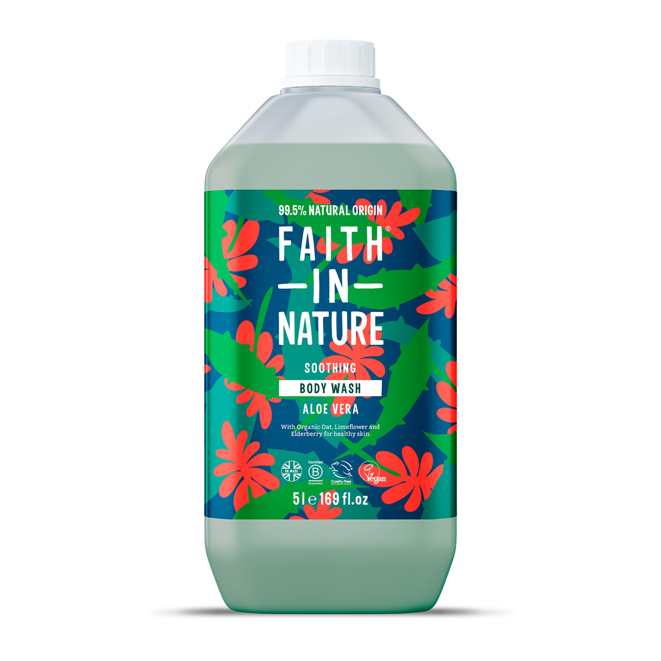 FAITH IN NATURE Natural Body Wash - Vegan & Cruelty Free, No SLS or Parabens - 169 fl oz Refill Pack, Aloe Vera