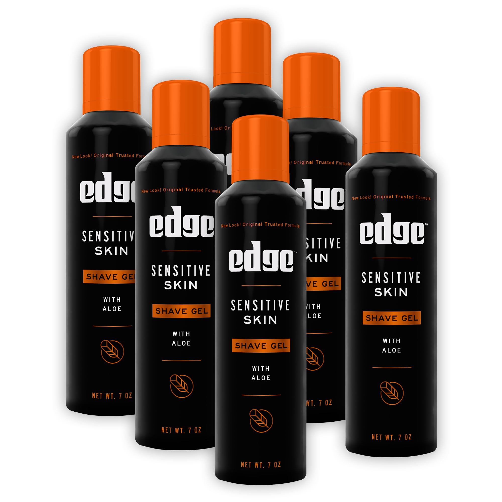 Edge Shave Gel for Men, Sensitive Skin with Aloe, (6 Pack) - Shaving Gel For Men That Moisturizes, Protects and Soothes To Help 