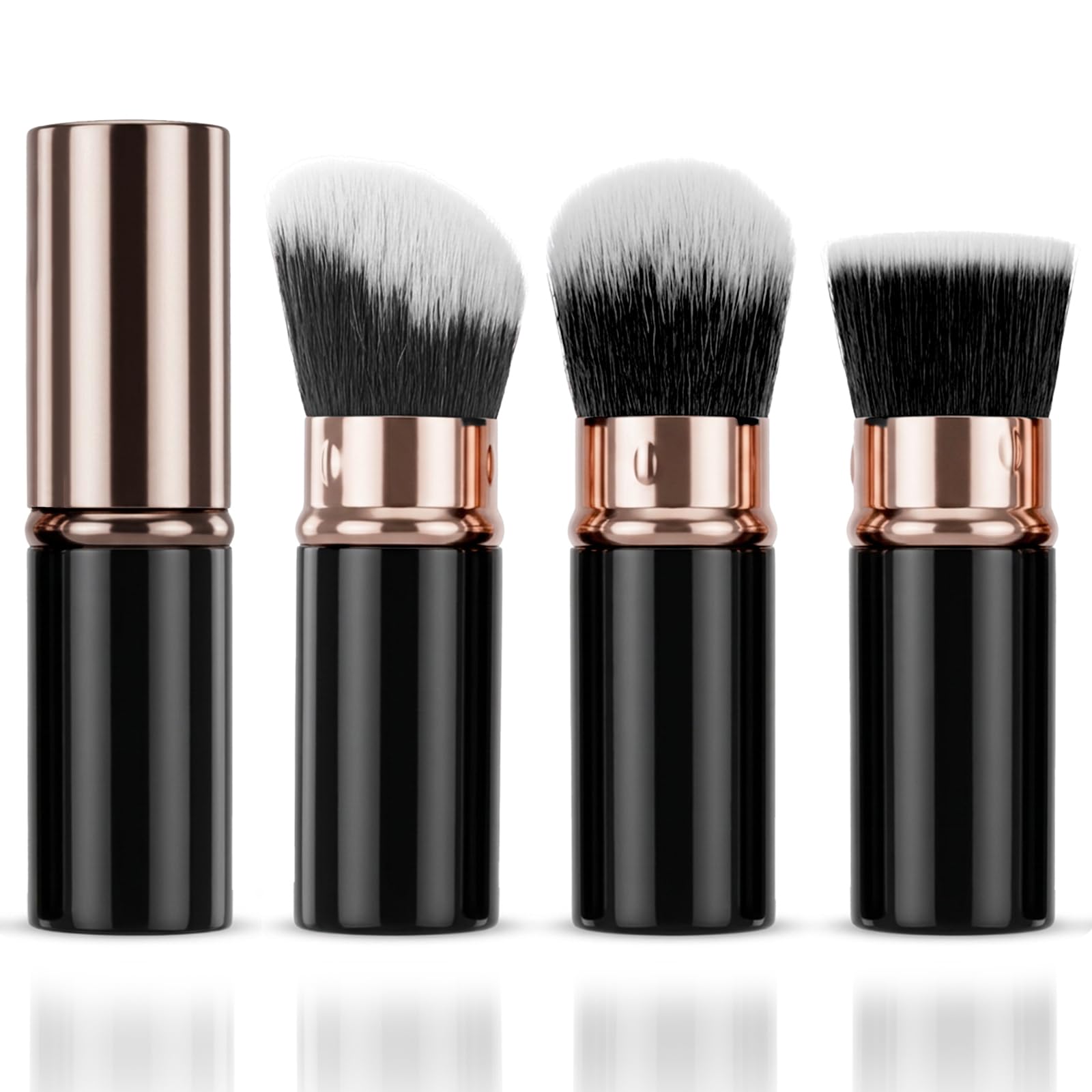 3PCS Travel Blush Brush, Retractable Makeup Brush with Cover